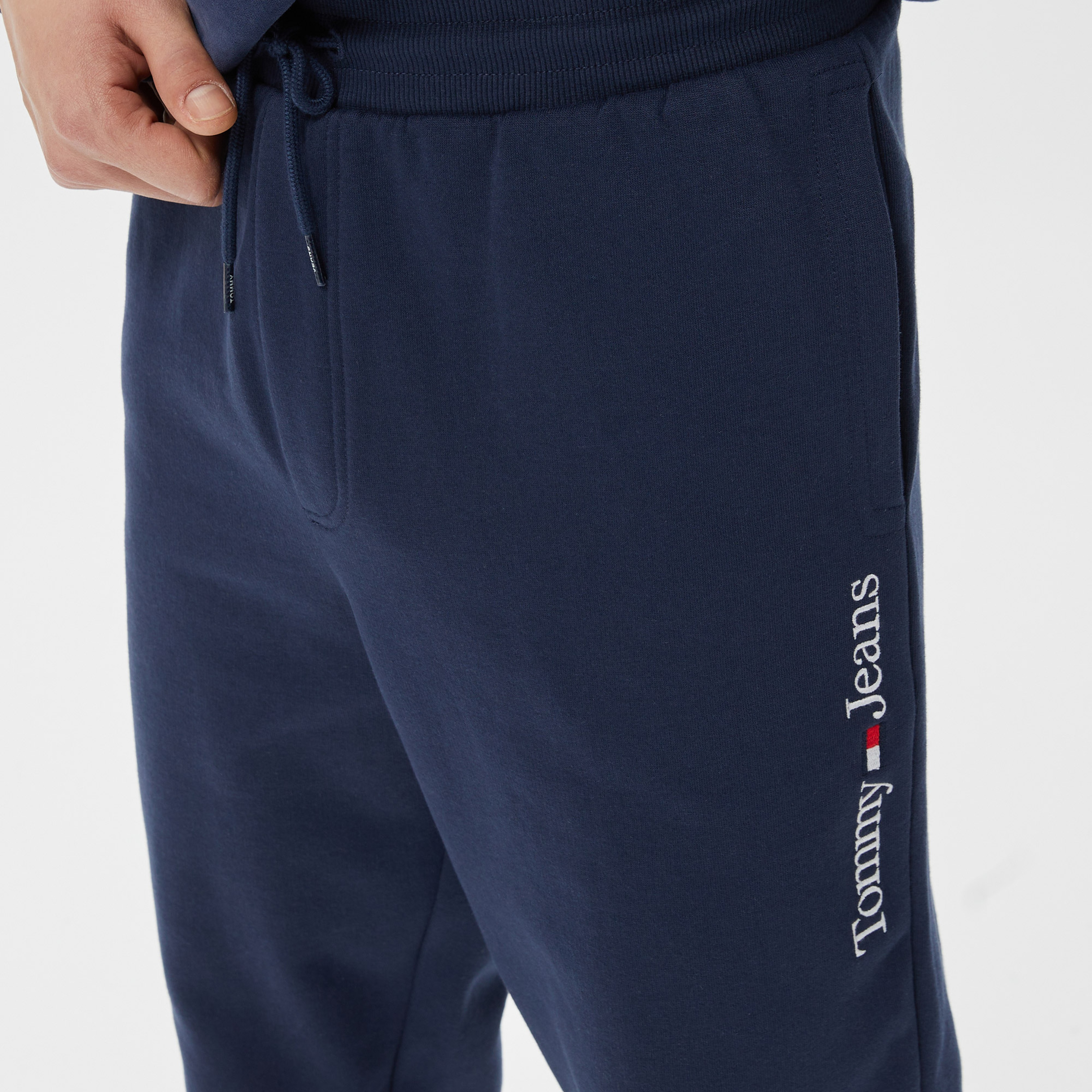 Tommy Jeans Regular Linear Erkek Mavi Eşofman Altı