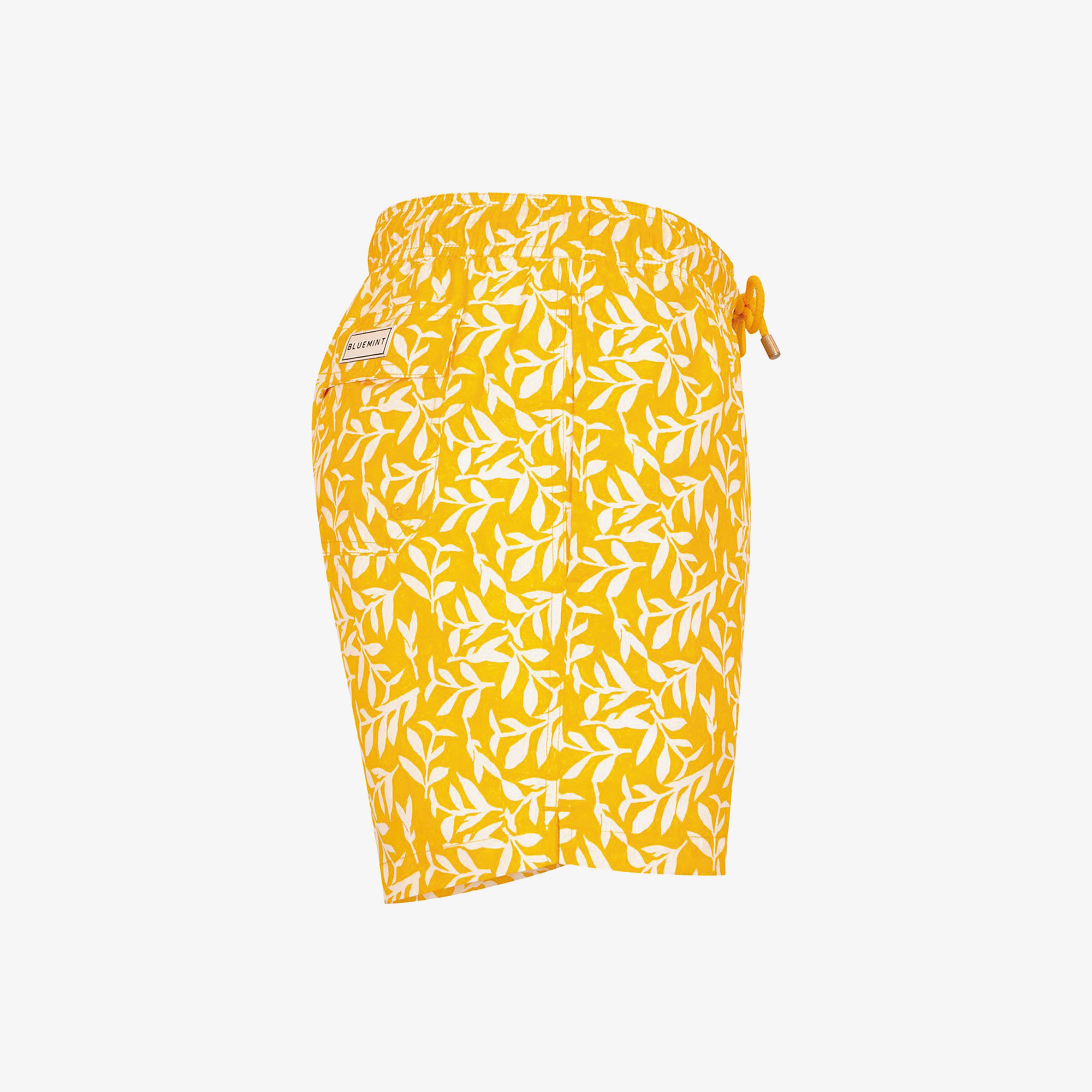 Bluemint Logan Erkek Sunset Leaves Sarı Mayo Şort