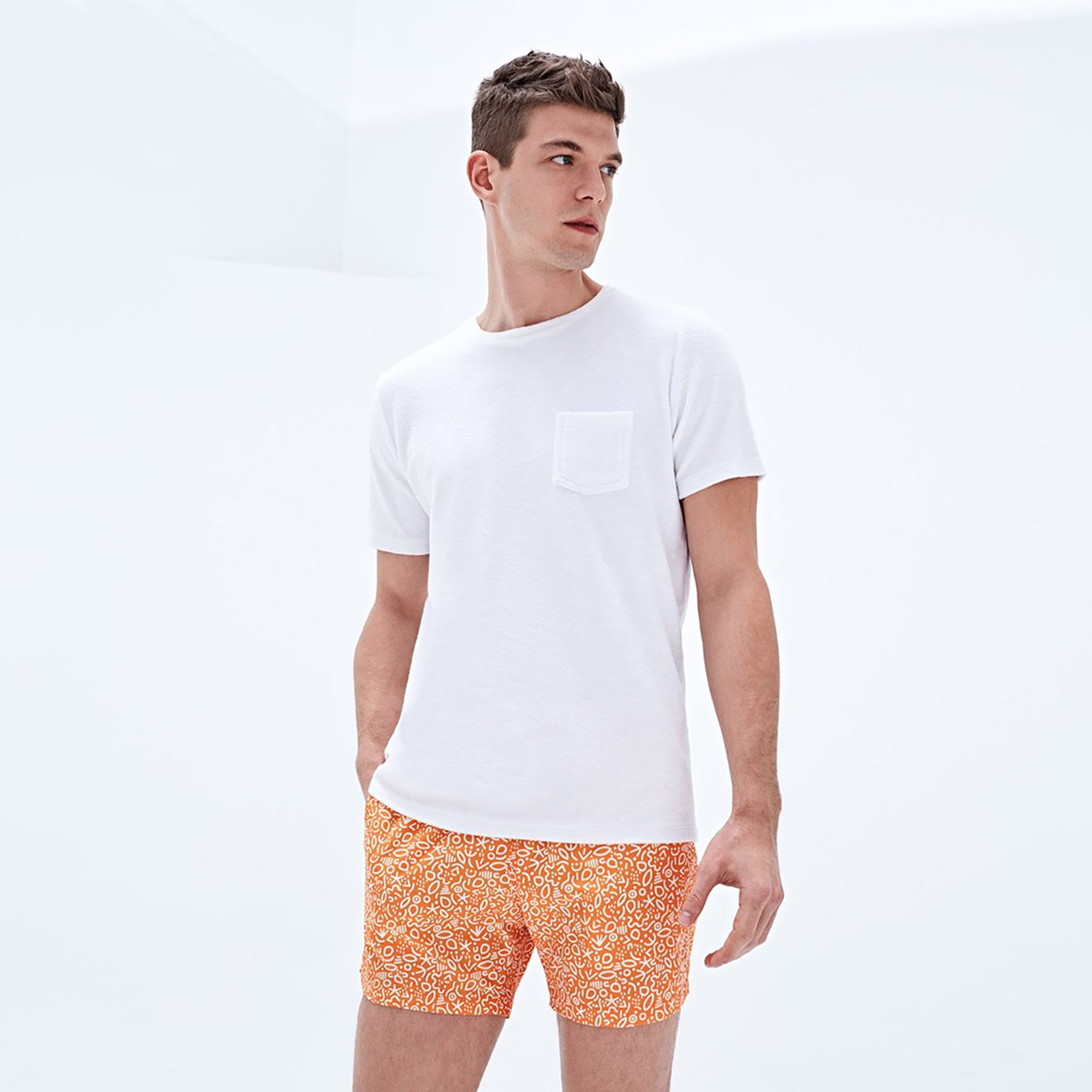 Bluemint Logan Erkek Turuncu Outline Mayo Şort