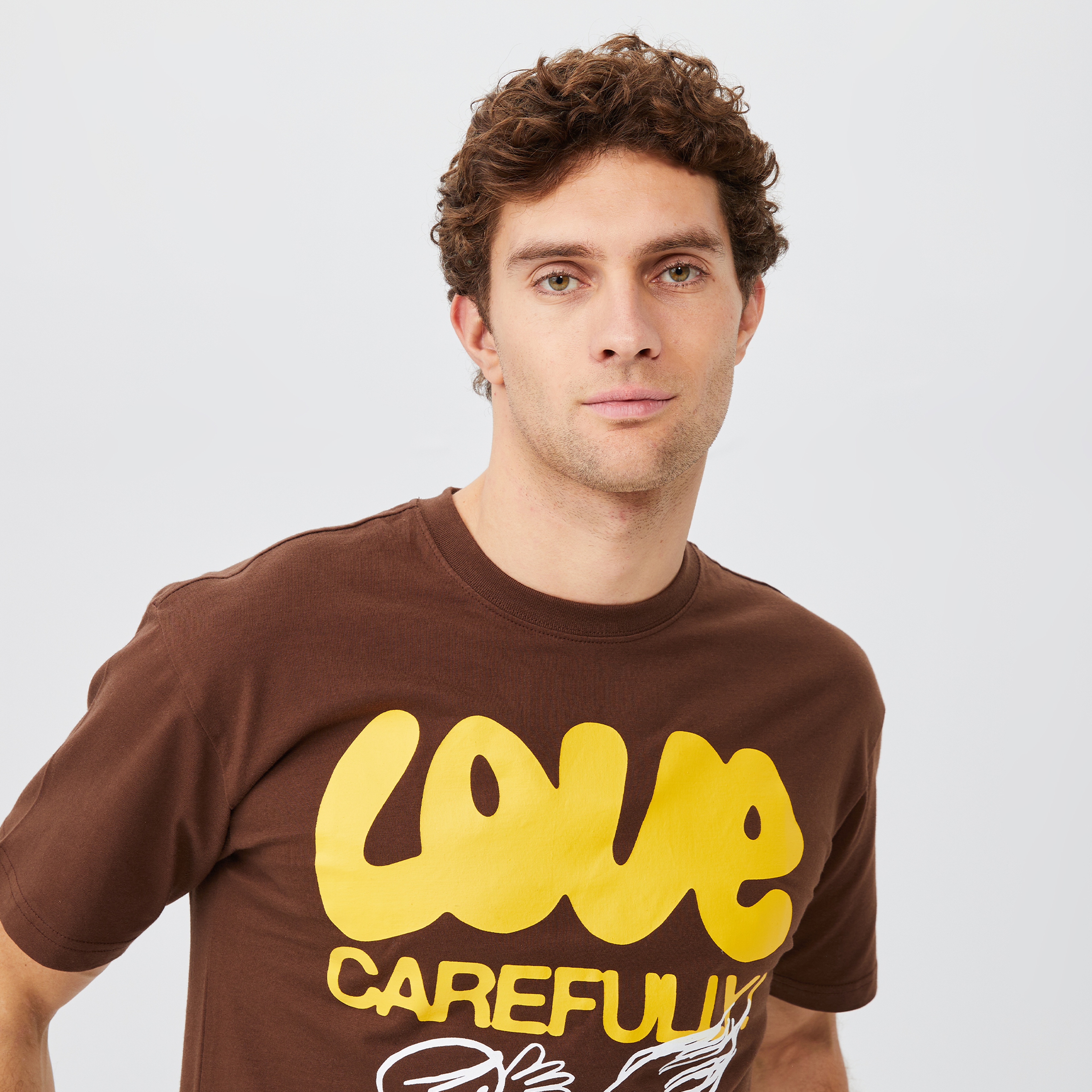 Market Love Carefully Erkek Kahverengi T-Shirt