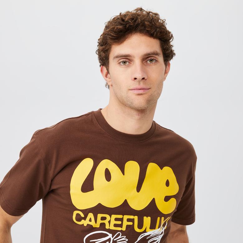 Market Love Carefully Erkek Kahverengi T-Shirt