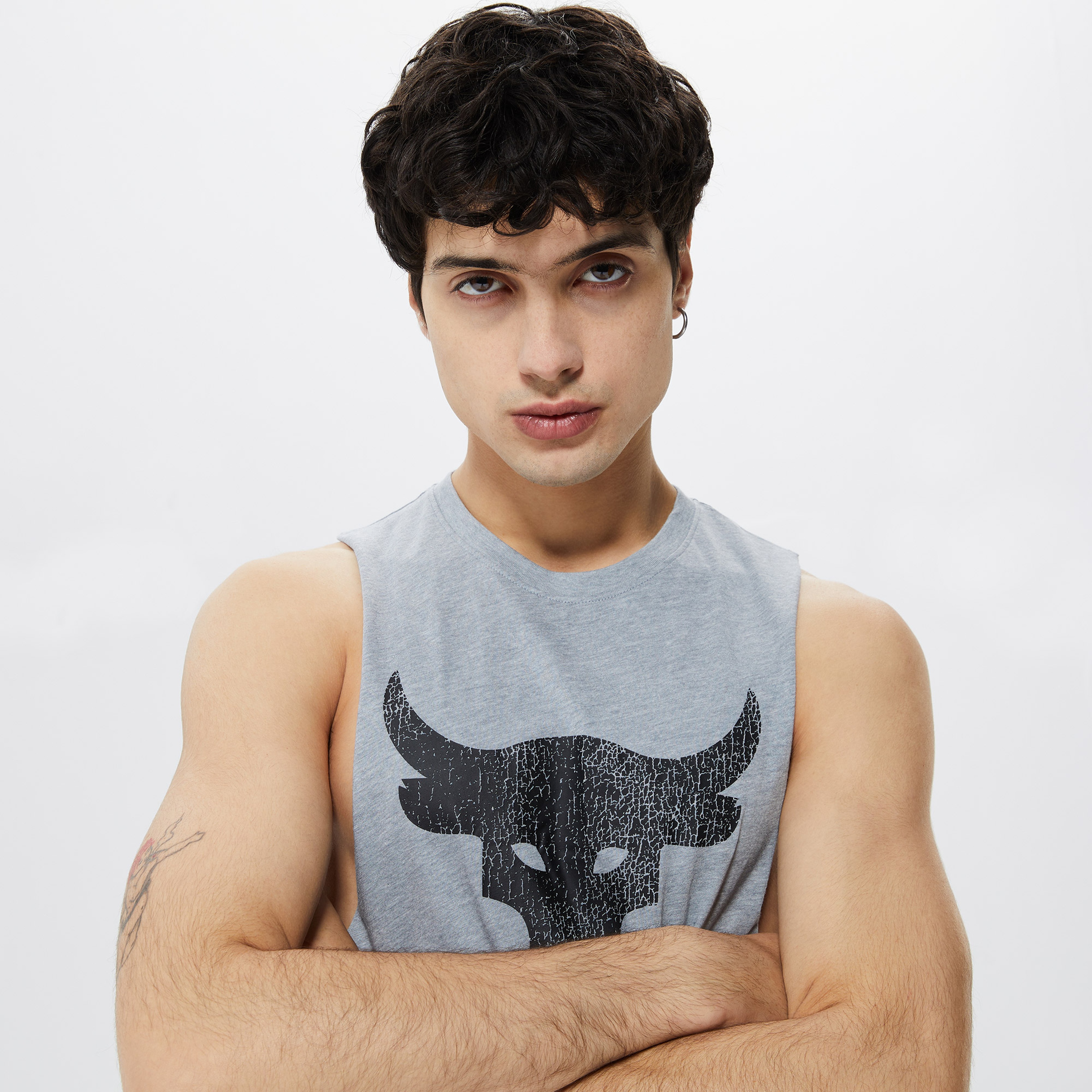 Under Armour Rock Brahma Bull Tank Erkek Gri T-Shirt