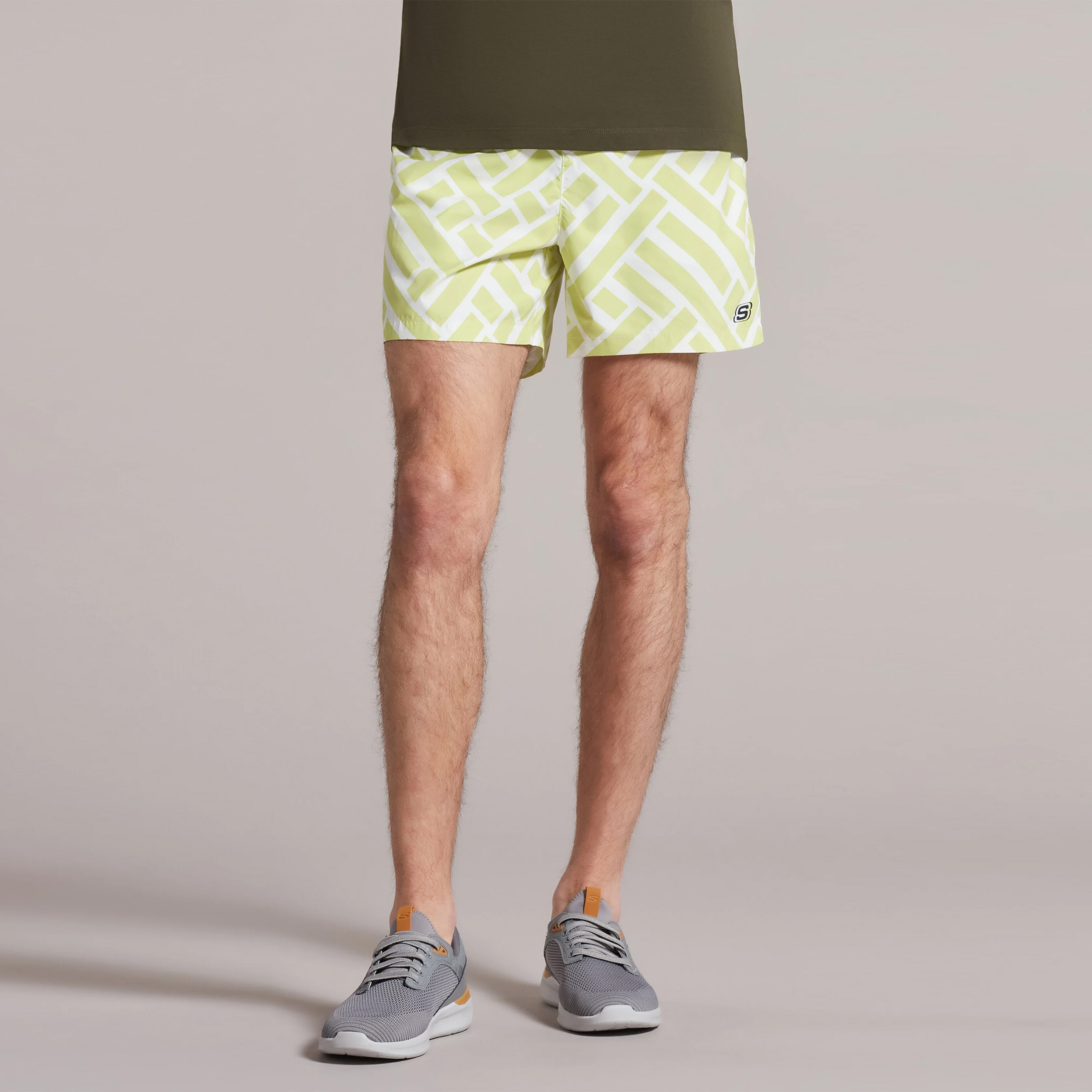 Skechers Swimwear Printed 5Inch Swim Erkek Yeşil Deniz Şortu