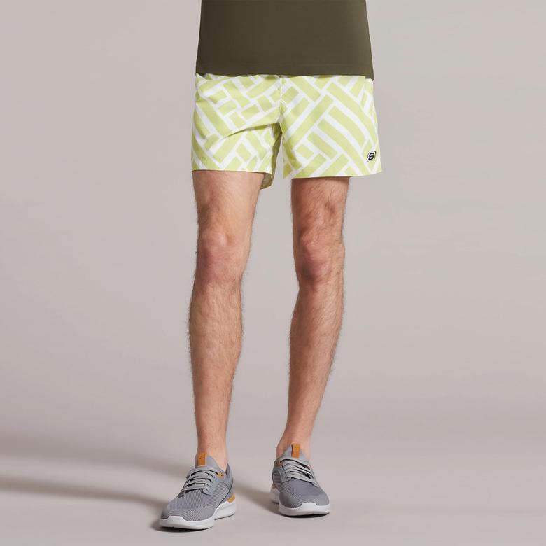 Skechers Swimwear Printed 5Inch Swim Erkek Yeşil Deniz Şortu