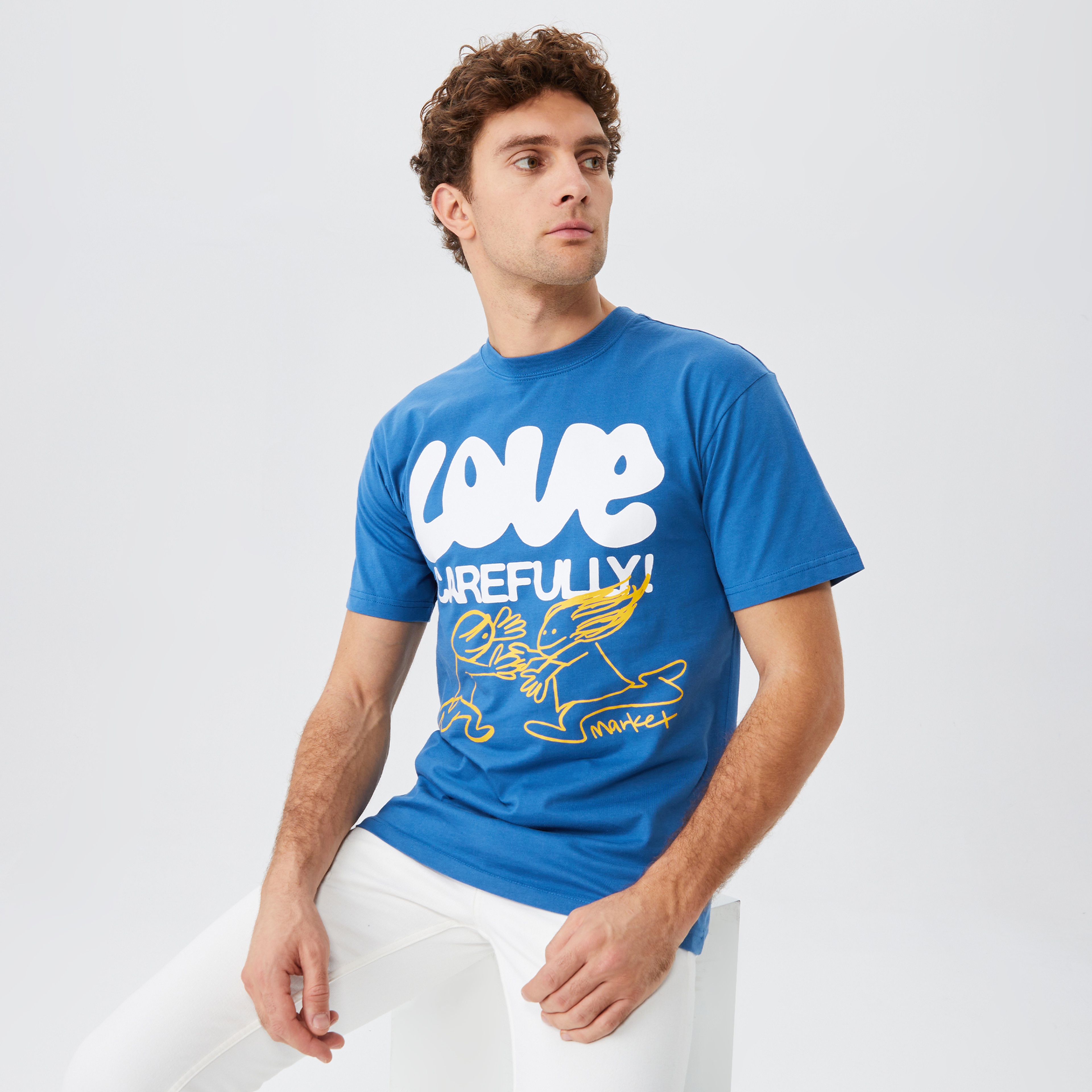Market Love Carefully Erkek Lacivert T-Shirt
