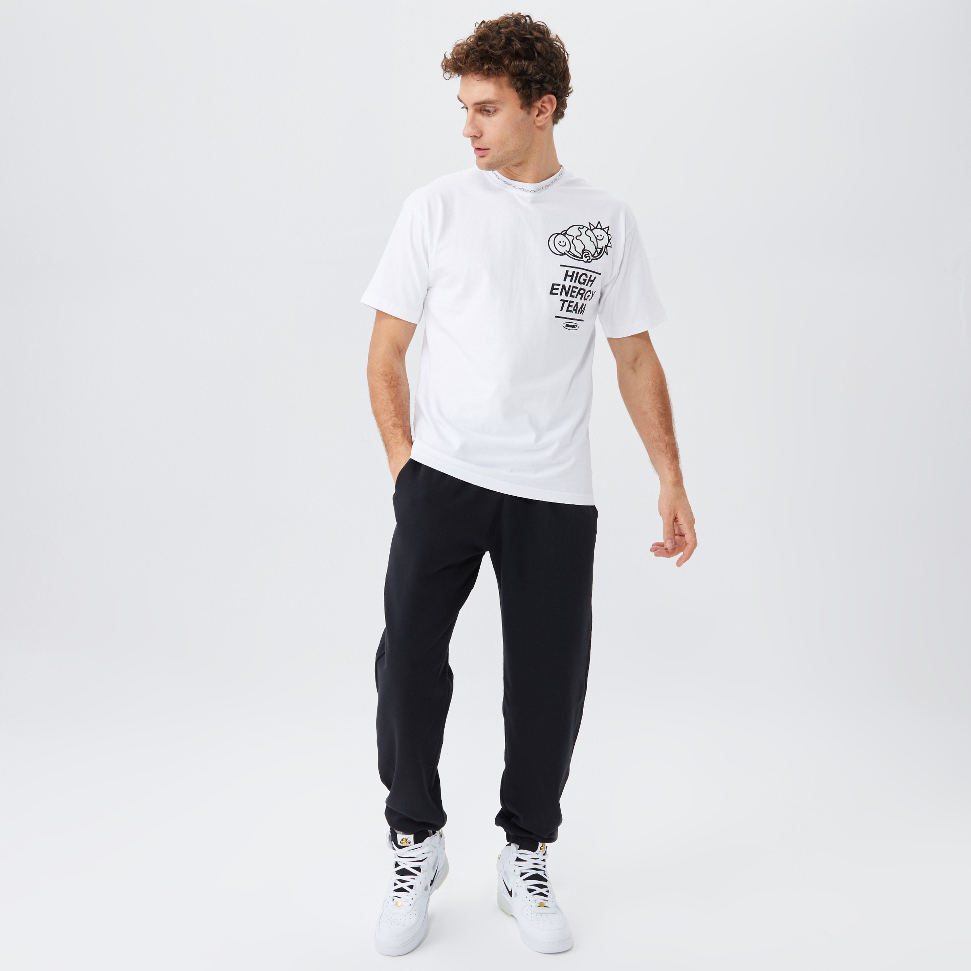 Market High Energy Team Erkek Beyaz T-Shirt