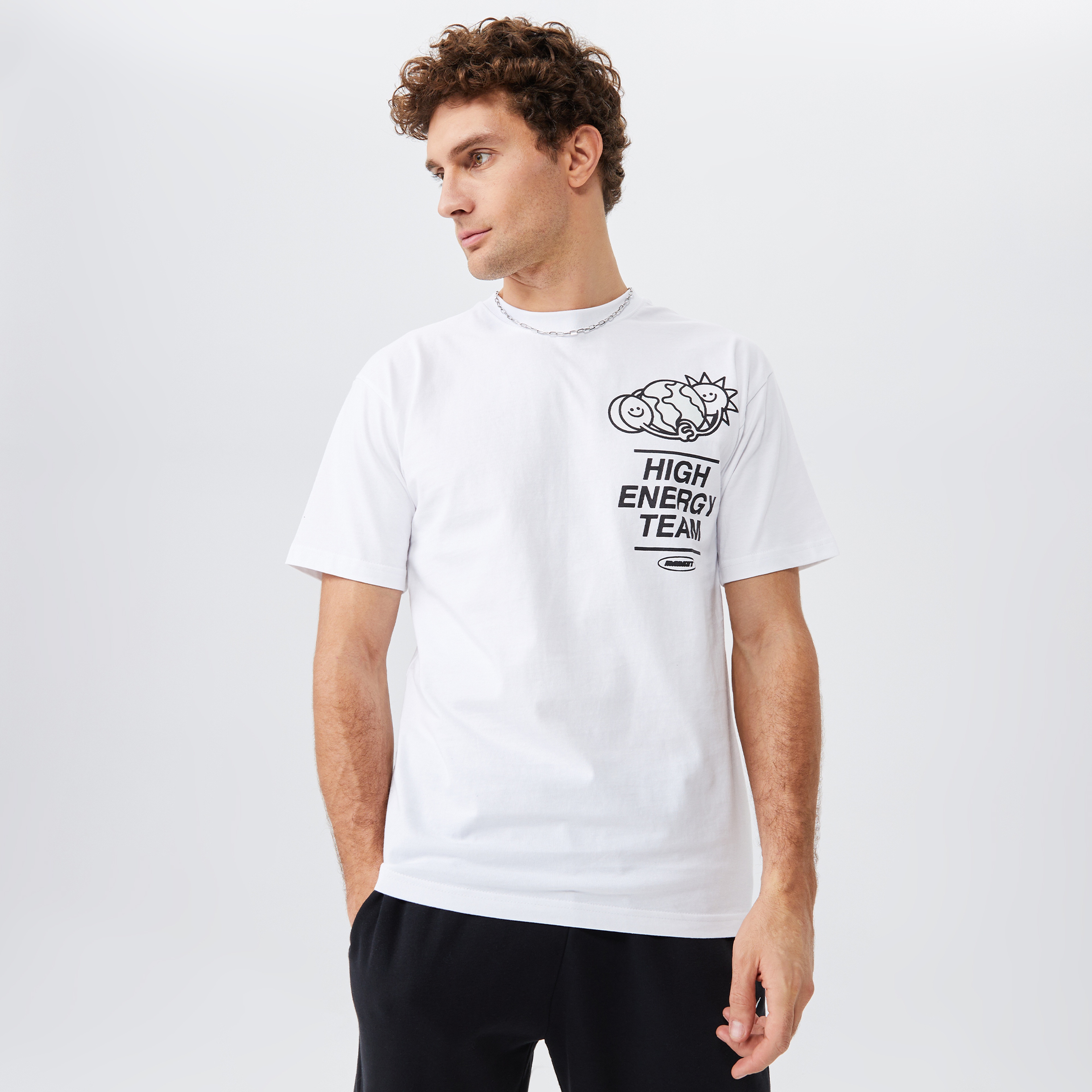Market High Energy Team Erkek Beyaz T-Shirt