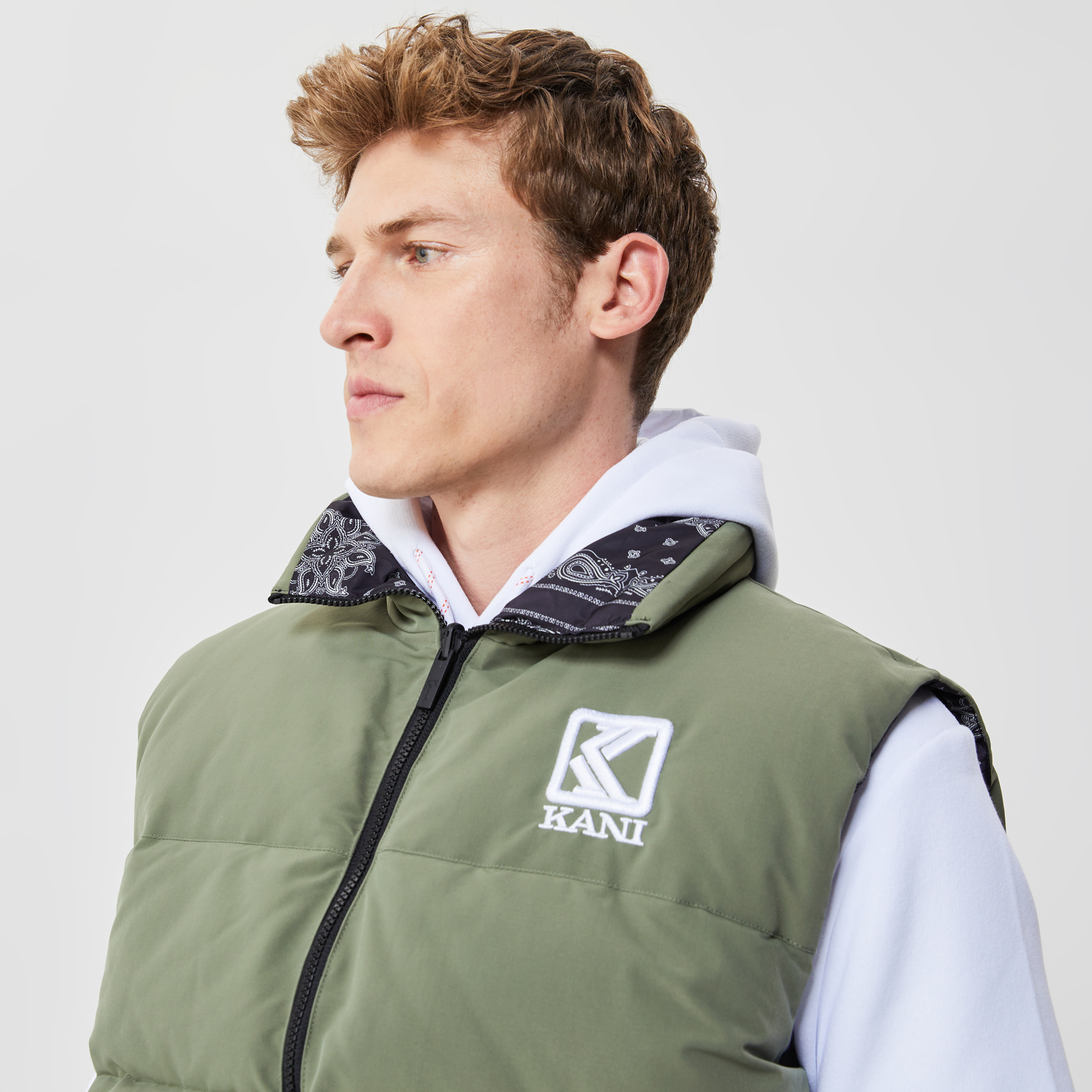 Karl Kani OG Reversible Paisley Puffer Erkek Yeşil YelekSKM2230811