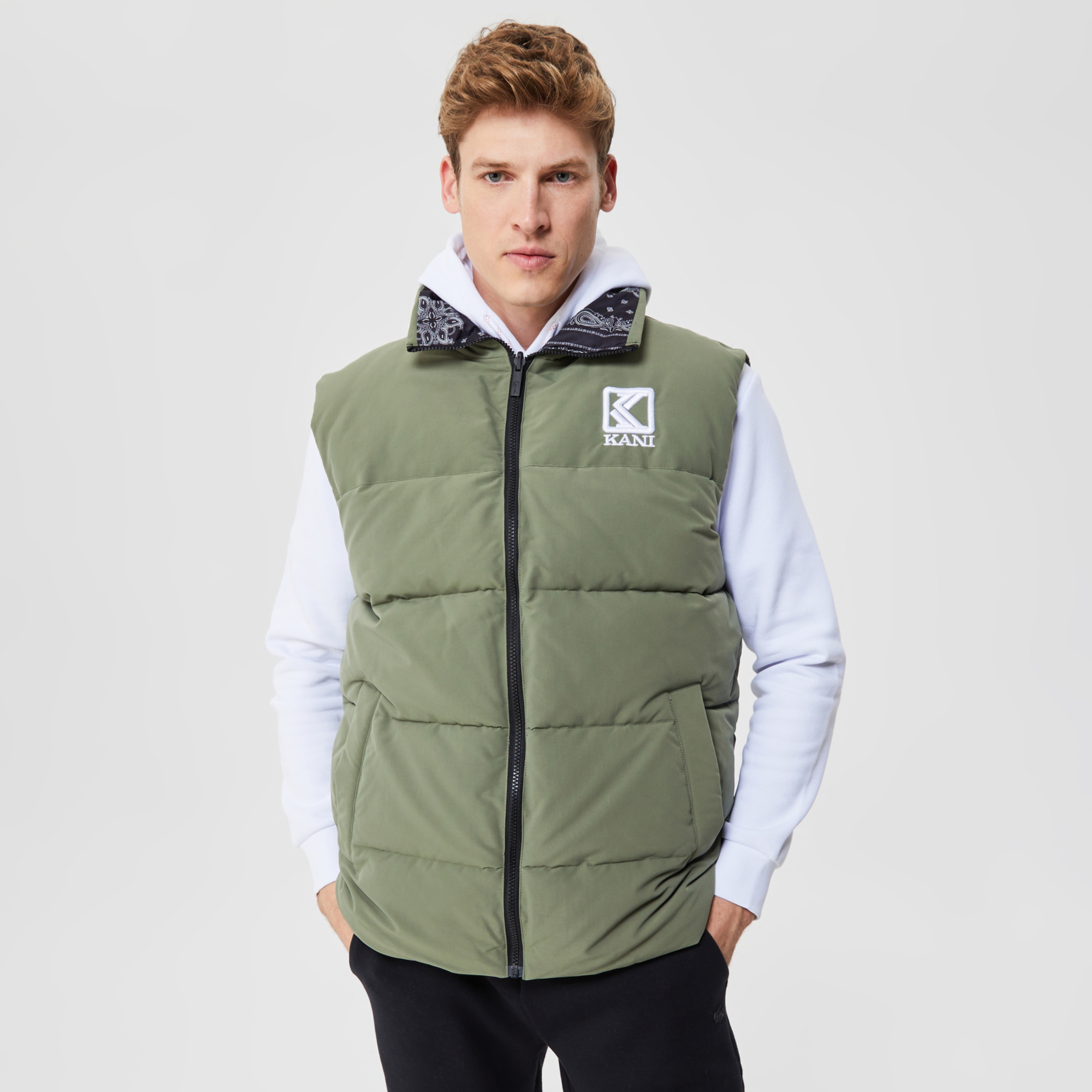 Karl Kani OG Reversible Paisley Puffer Erkek Yeşil Yelek