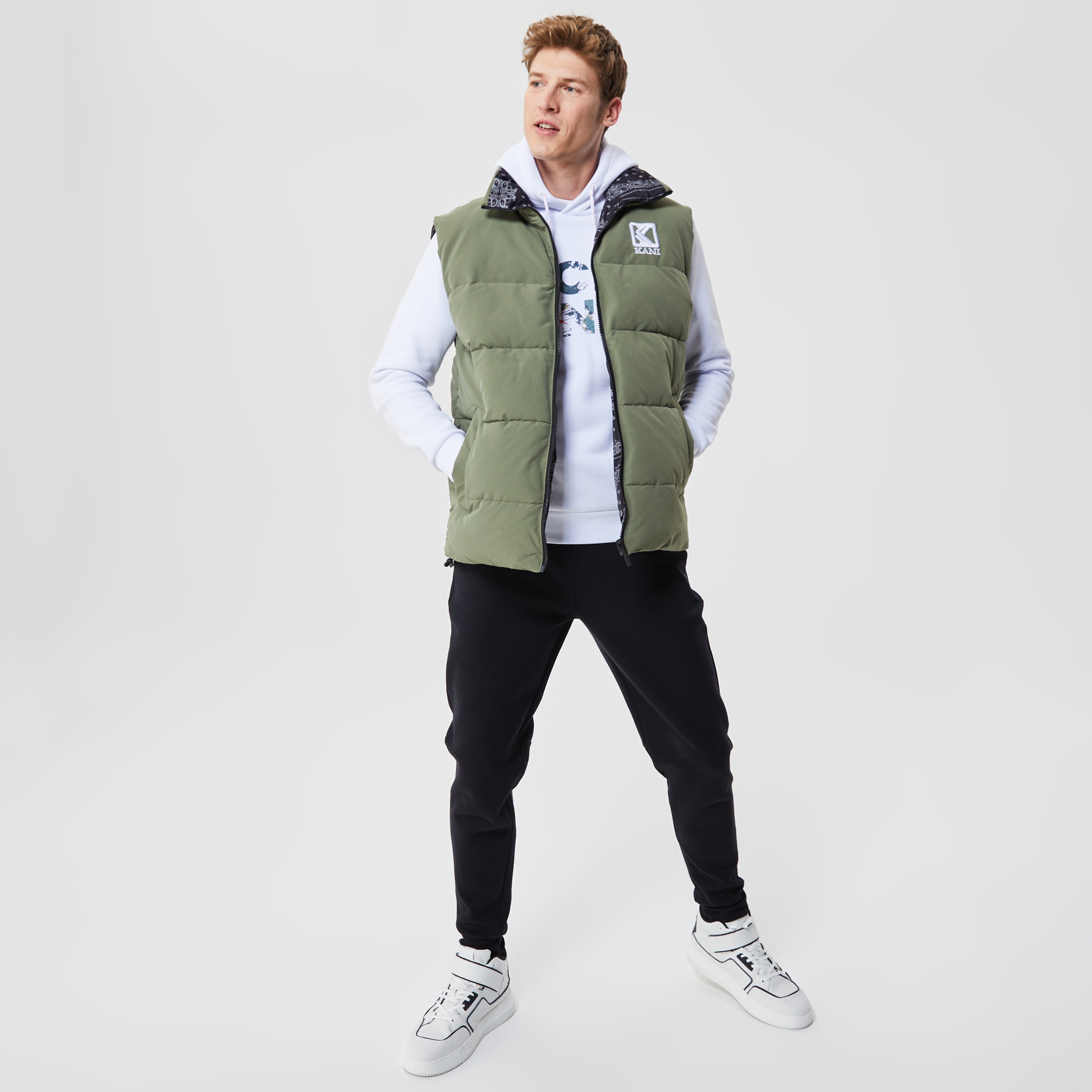 Karl Kani OG Reversible Paisley Puffer Erkek Yeşil Yelek