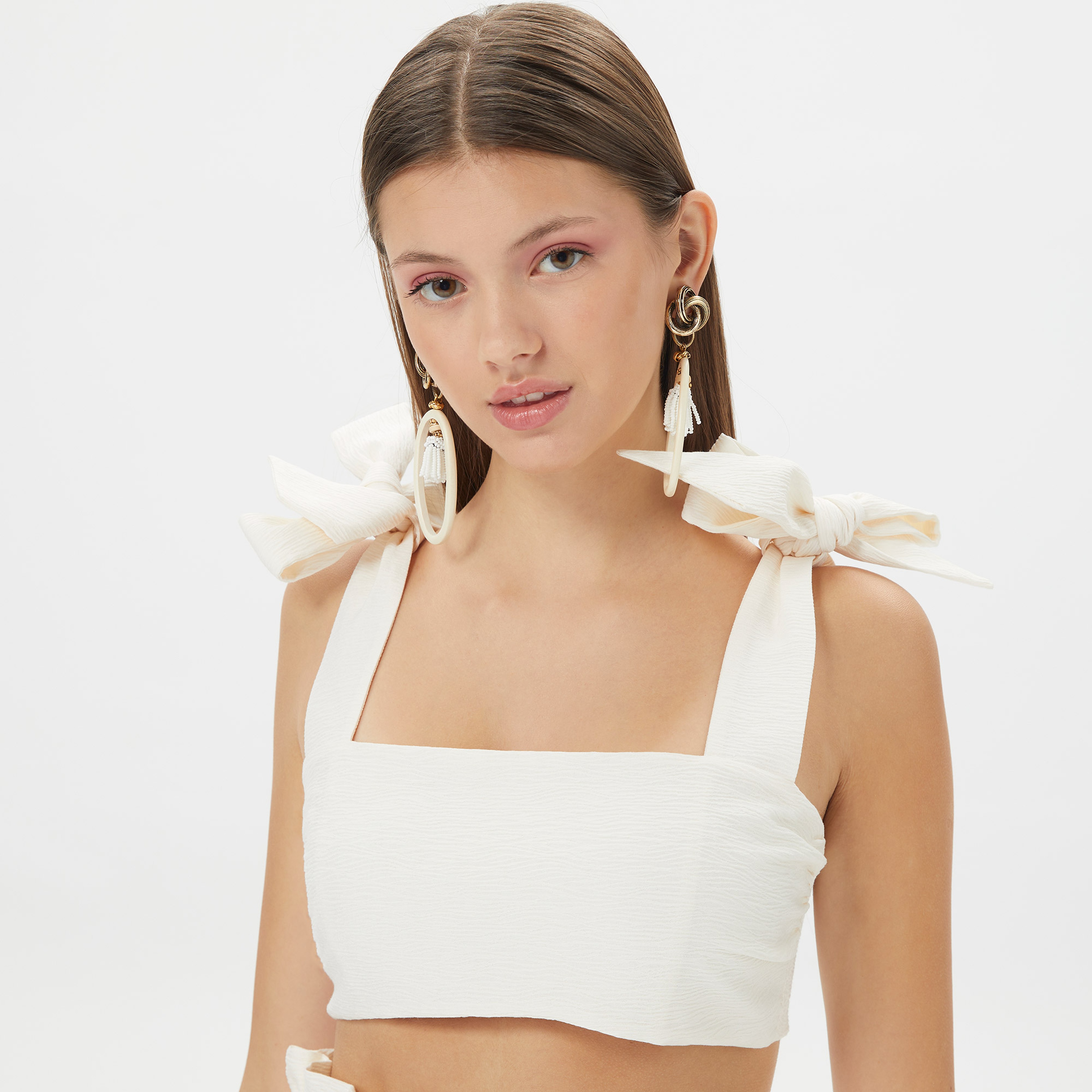 Dahlia Bianca Kadın Beyaz Bluz