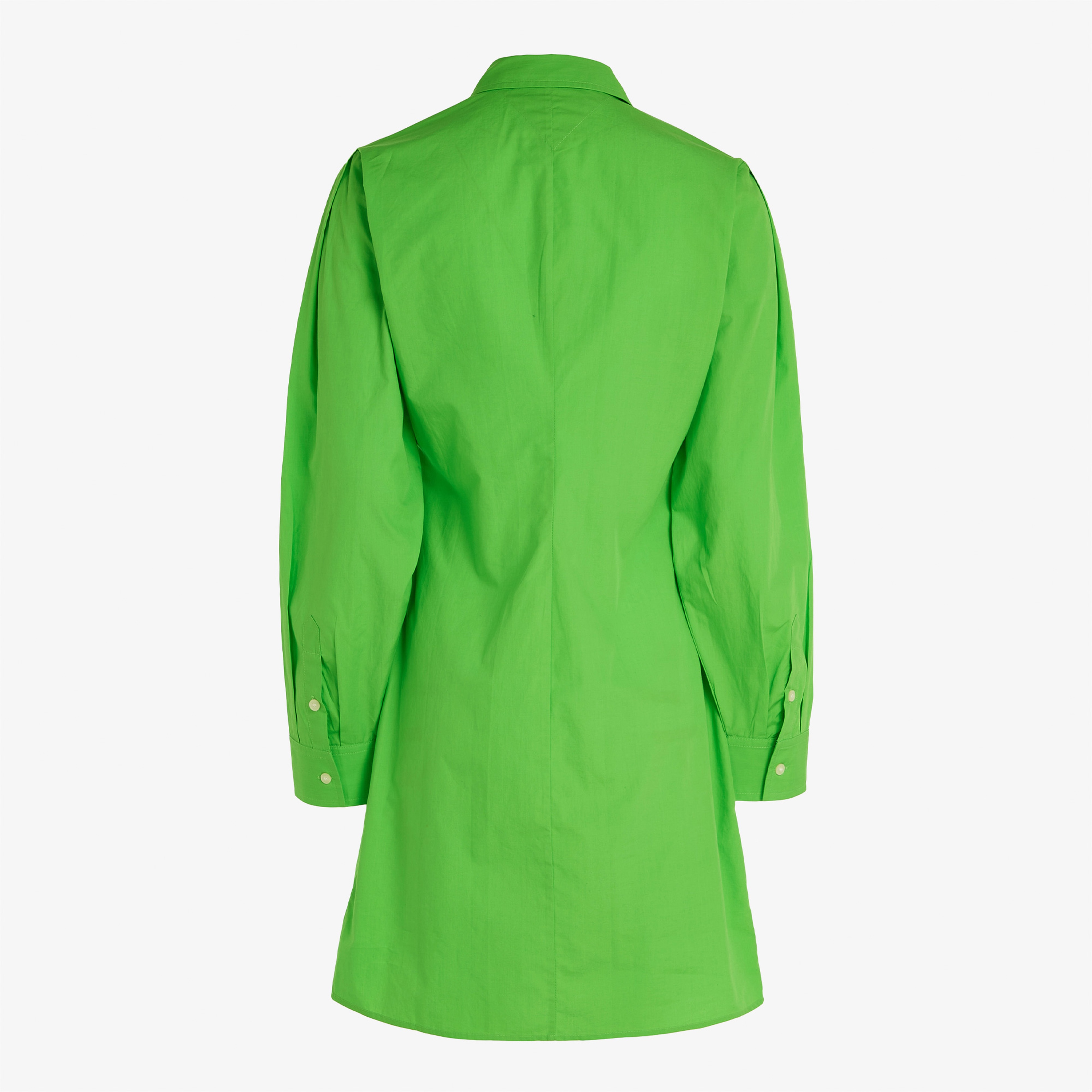 Tommy Hilfiger Org Co Poplin Kadın Yeşil Elbise