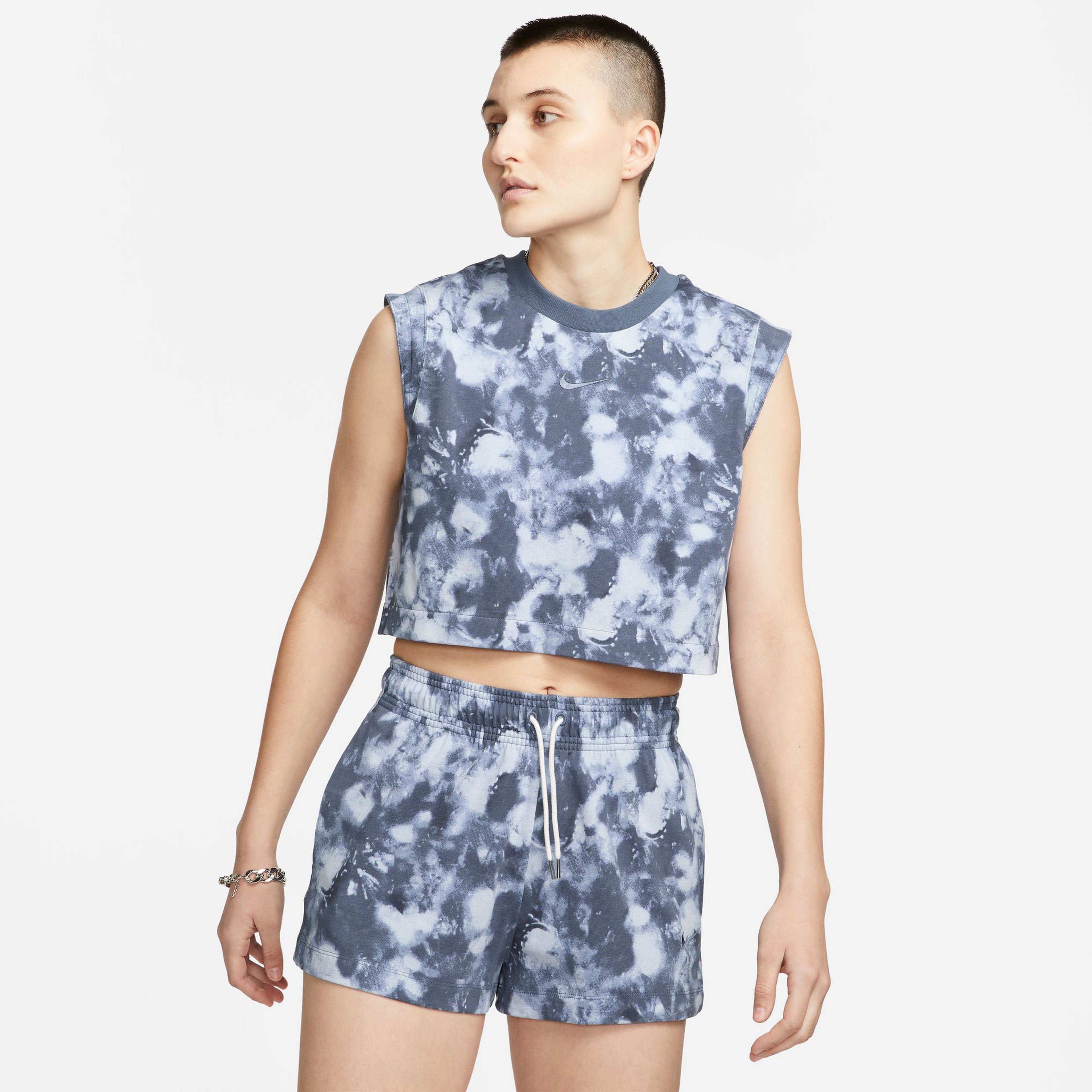 Nike Sportswear Kadın Gri Kolsuz Crop T-Shirt