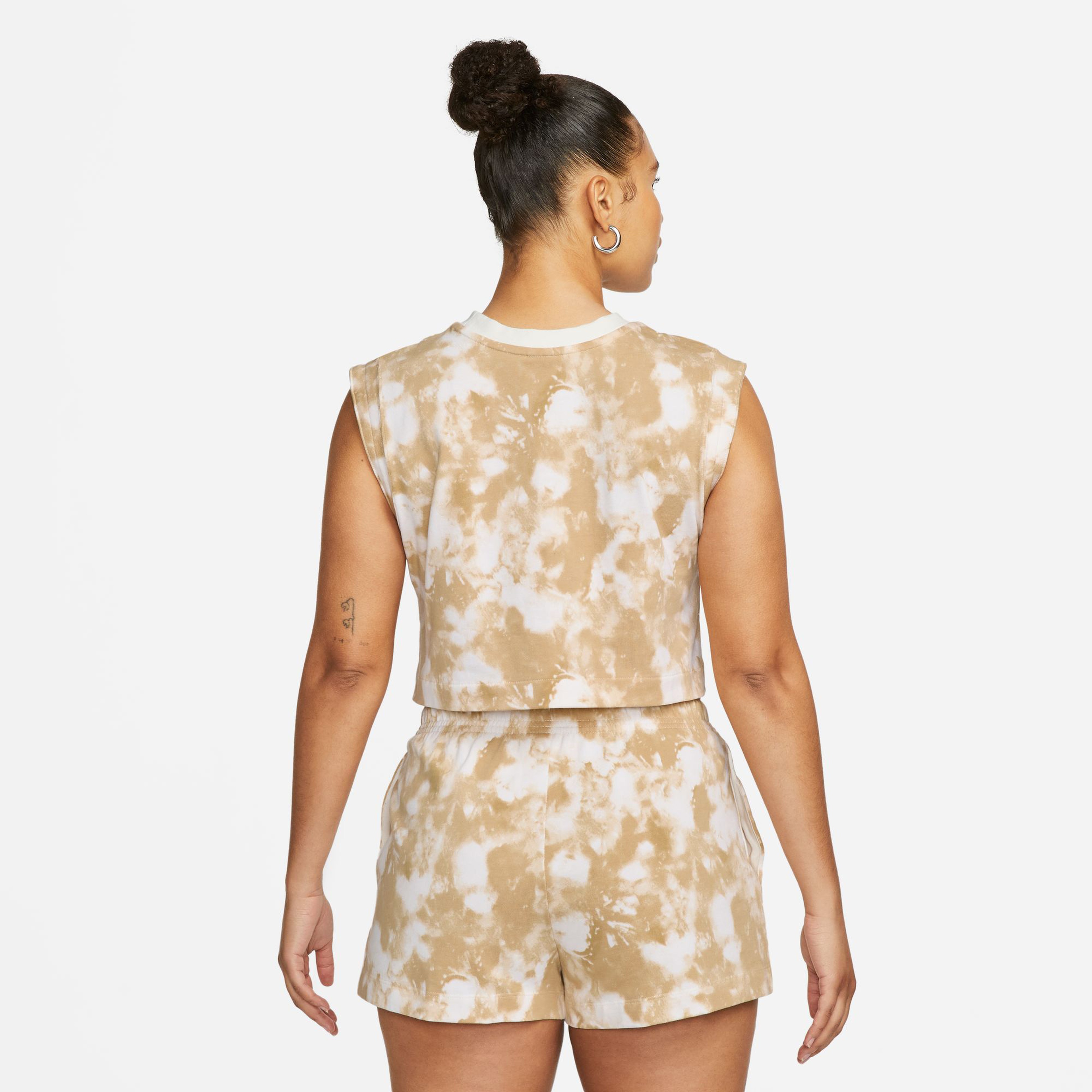 Nike Sportswear Kadın Bej Kolsuz Crop T-Shirt