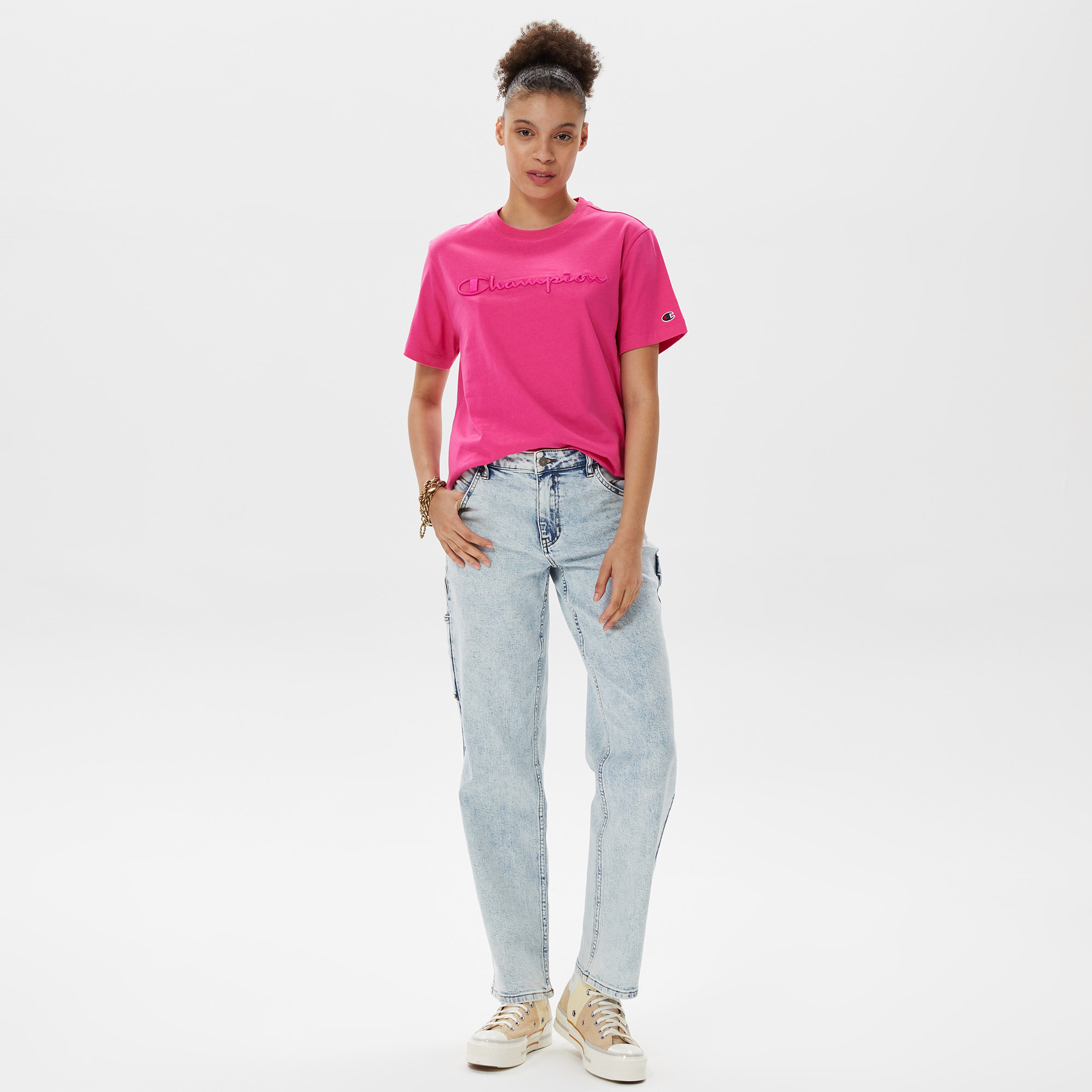 Champion Crewneck Kadın Pembe T-Shirt