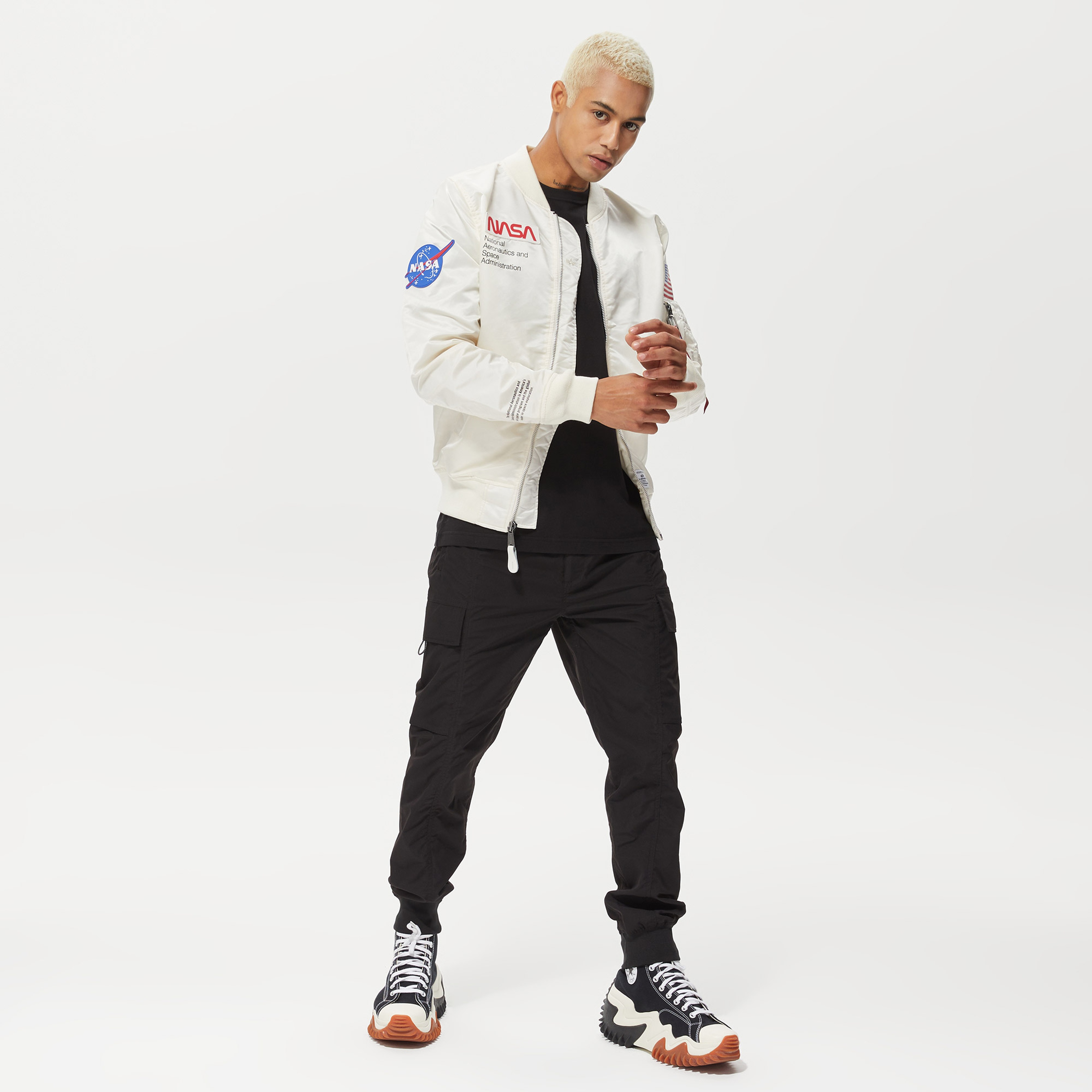 Alpha Industries Nasa Erkek Beyaz Ceket