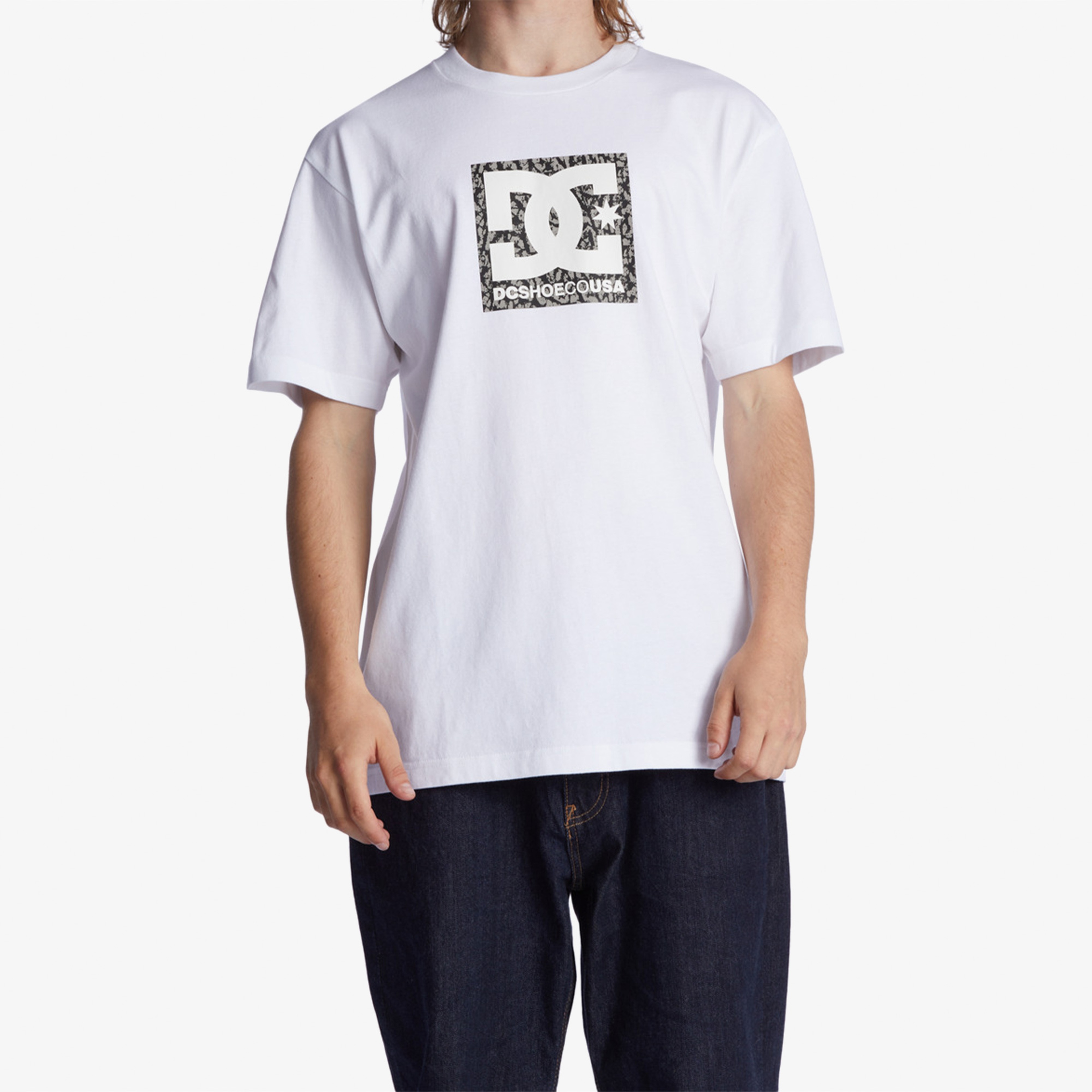 DC Shoes Dcsquarstarfill Erkek Beyaz T-Shirt