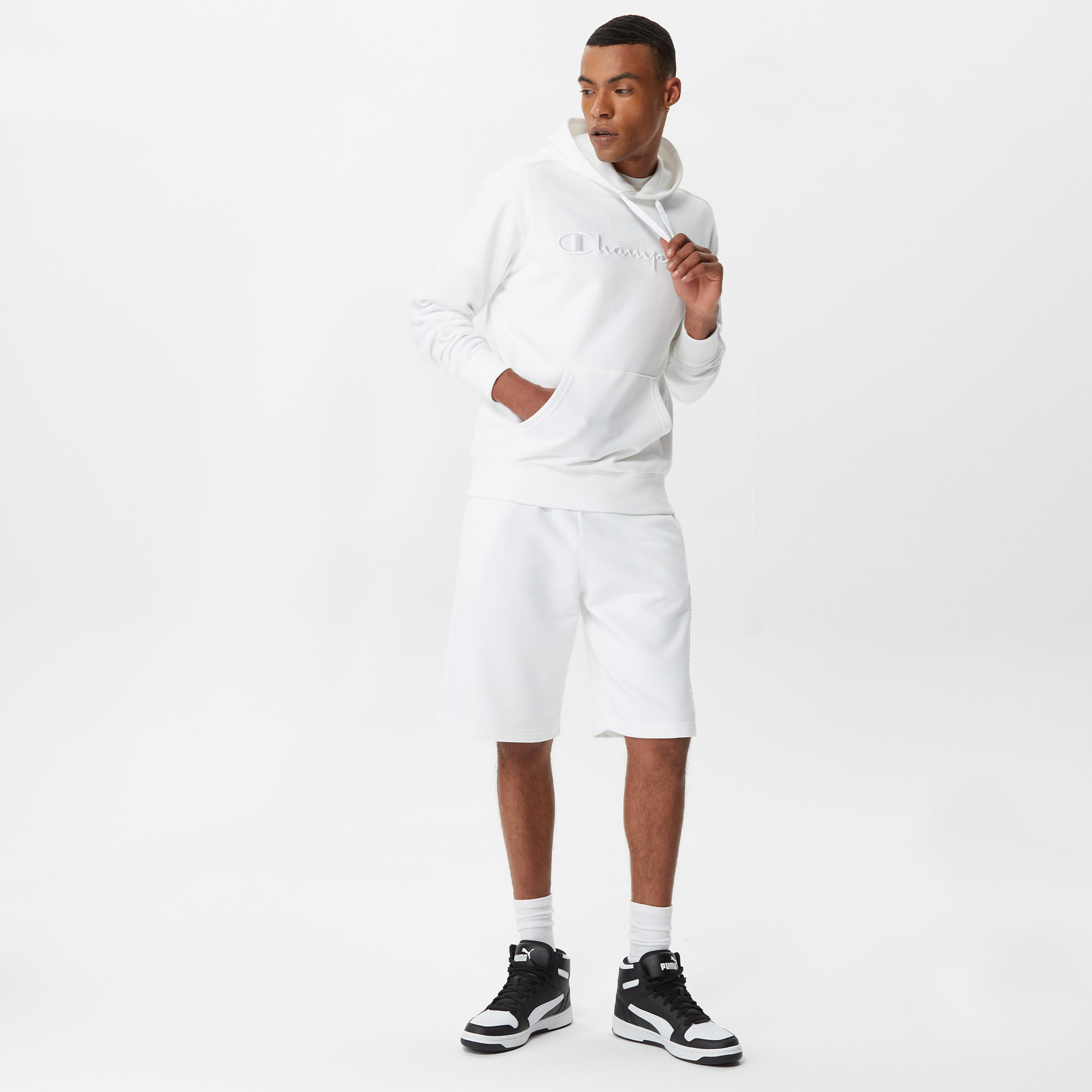 Champion Long Bermuda Erkek Beyaz Şort
