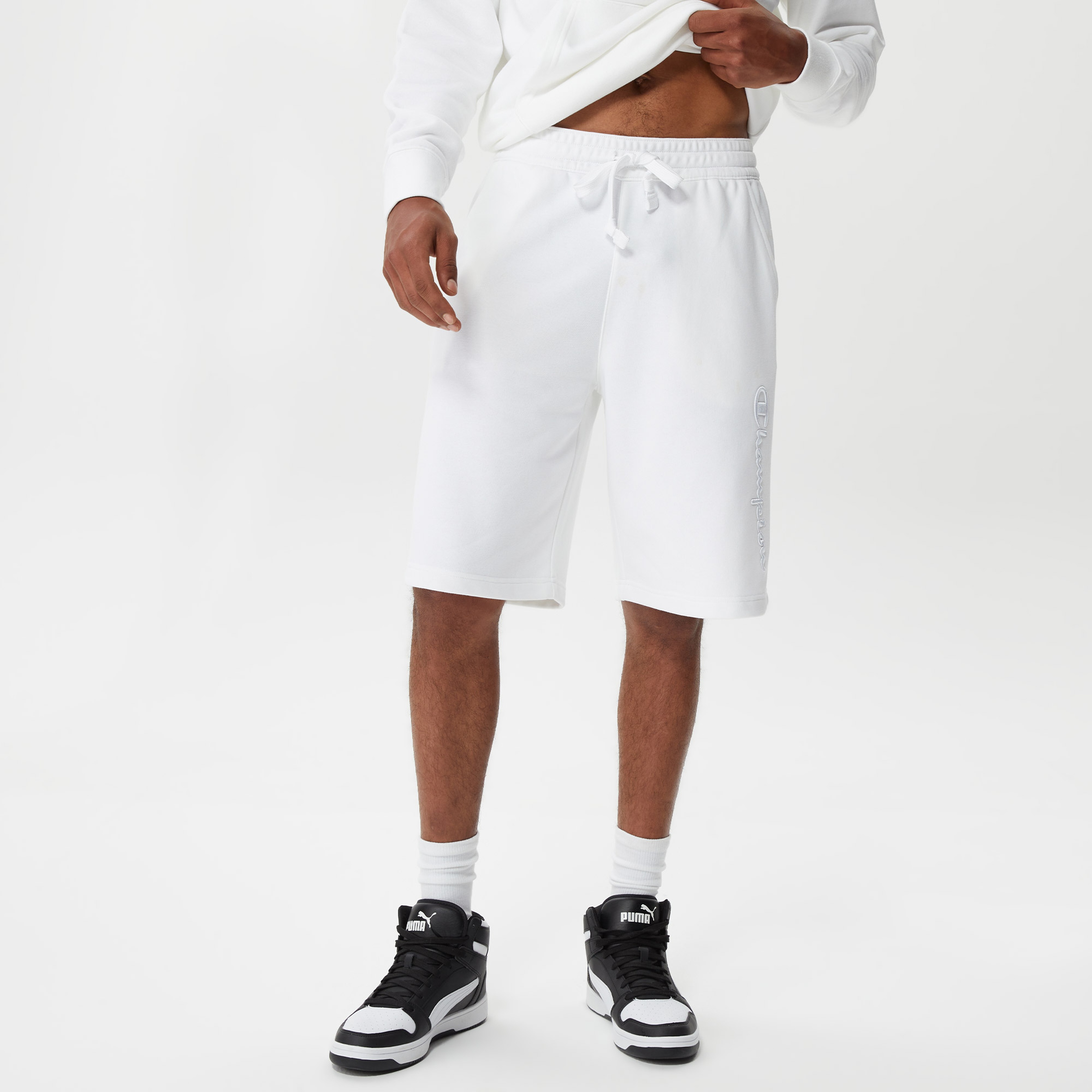 Champion Long Bermuda Erkek Beyaz Şort