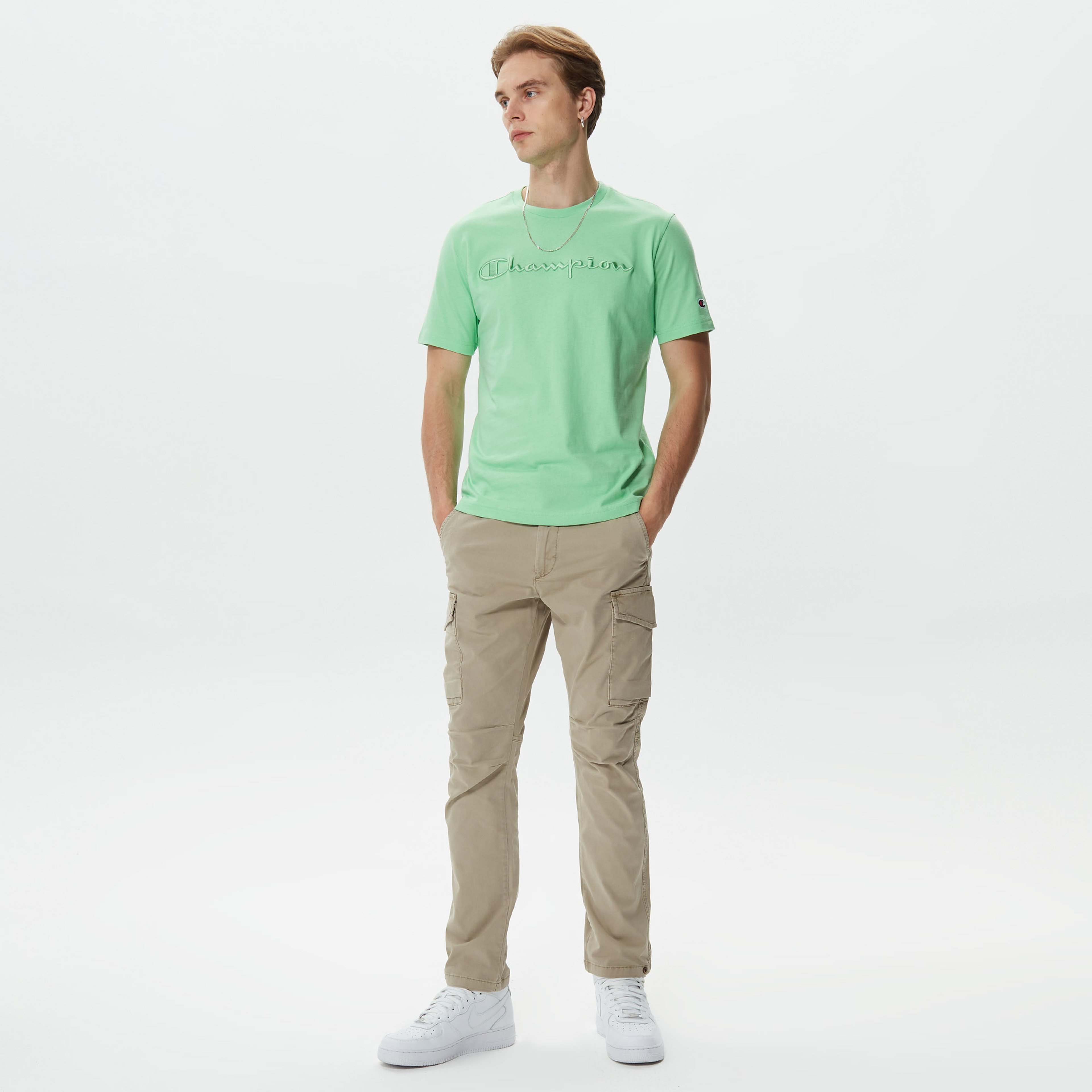 Champion Crewneck Erkek Yeşil T-Shirt