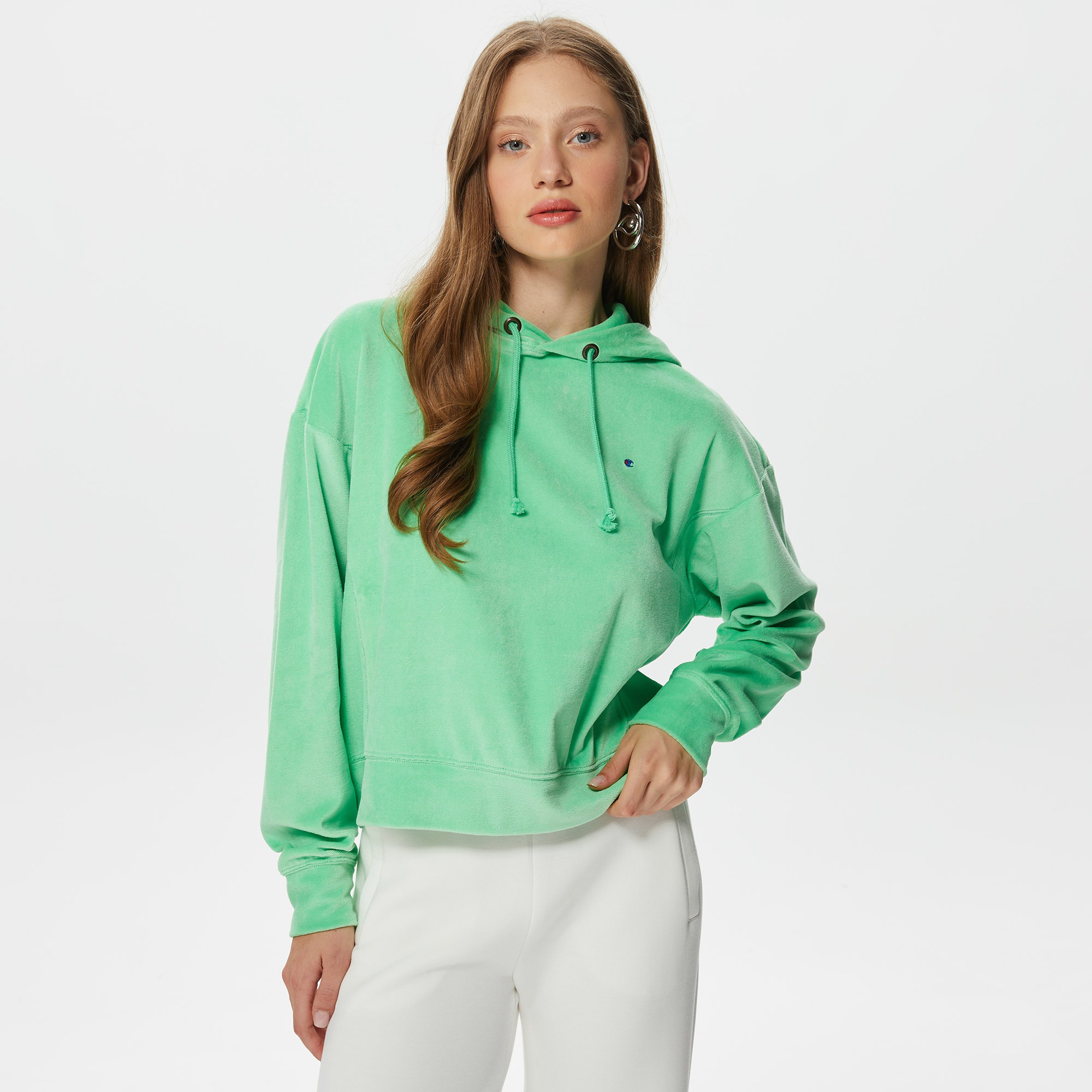 Champion Classic Kadın Yeşil Hoodie