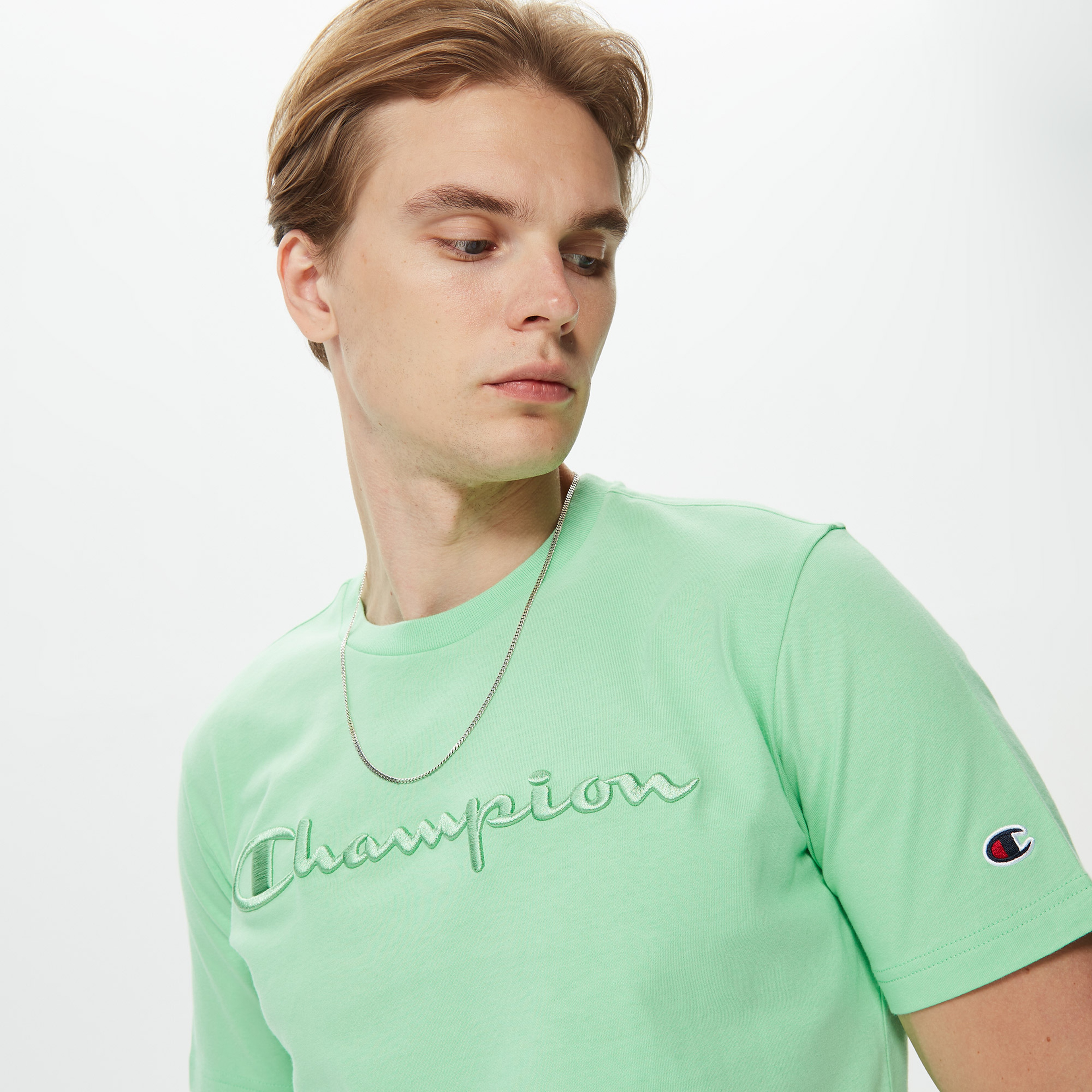Champion Crewneck Erkek Yeşil T-Shirt