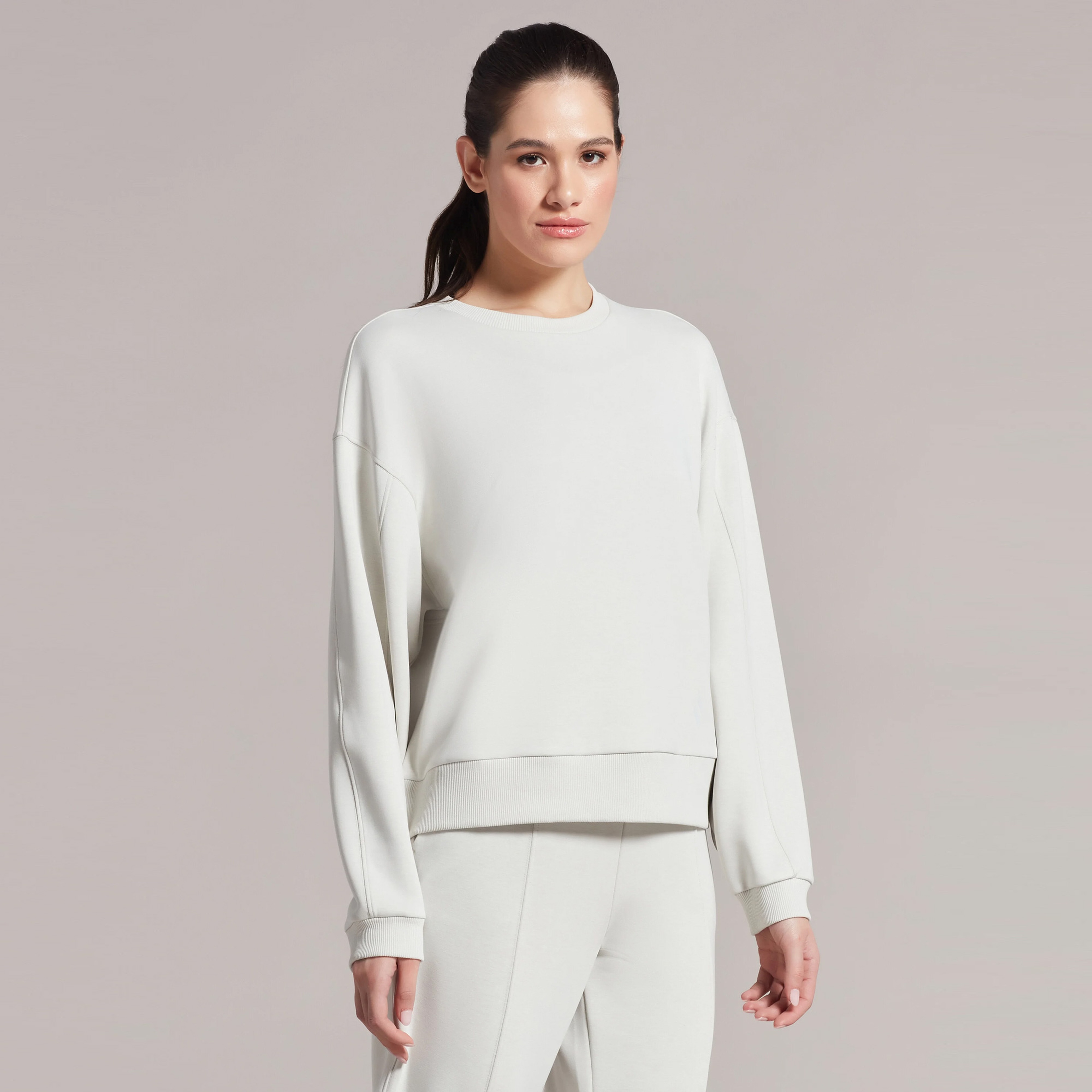 Skechers Soft Touch Crew Neck Kadın Gri Sweatshirt