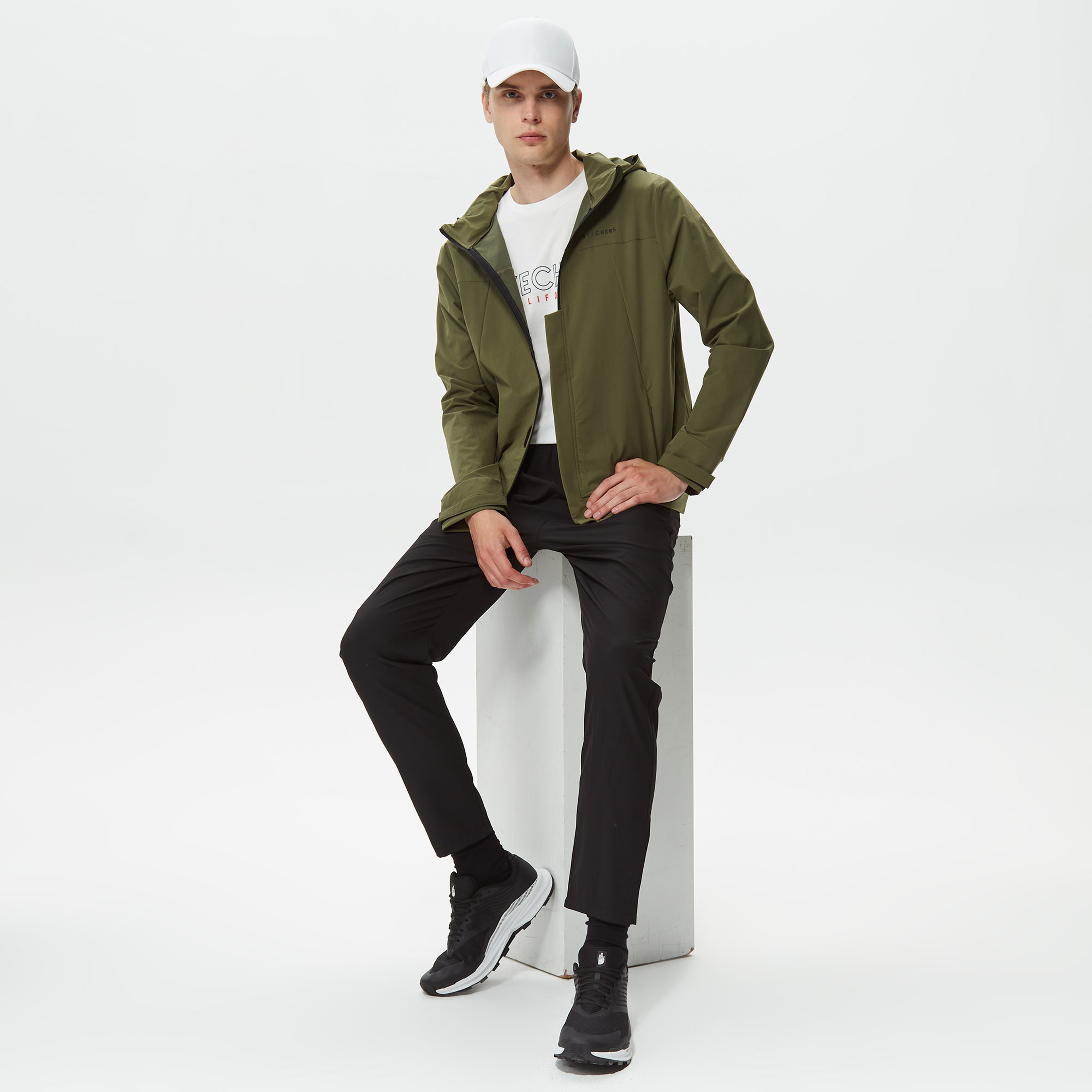 Skechers Micro Collection Mesh Detail Full Zip Erkek Haki Ceket