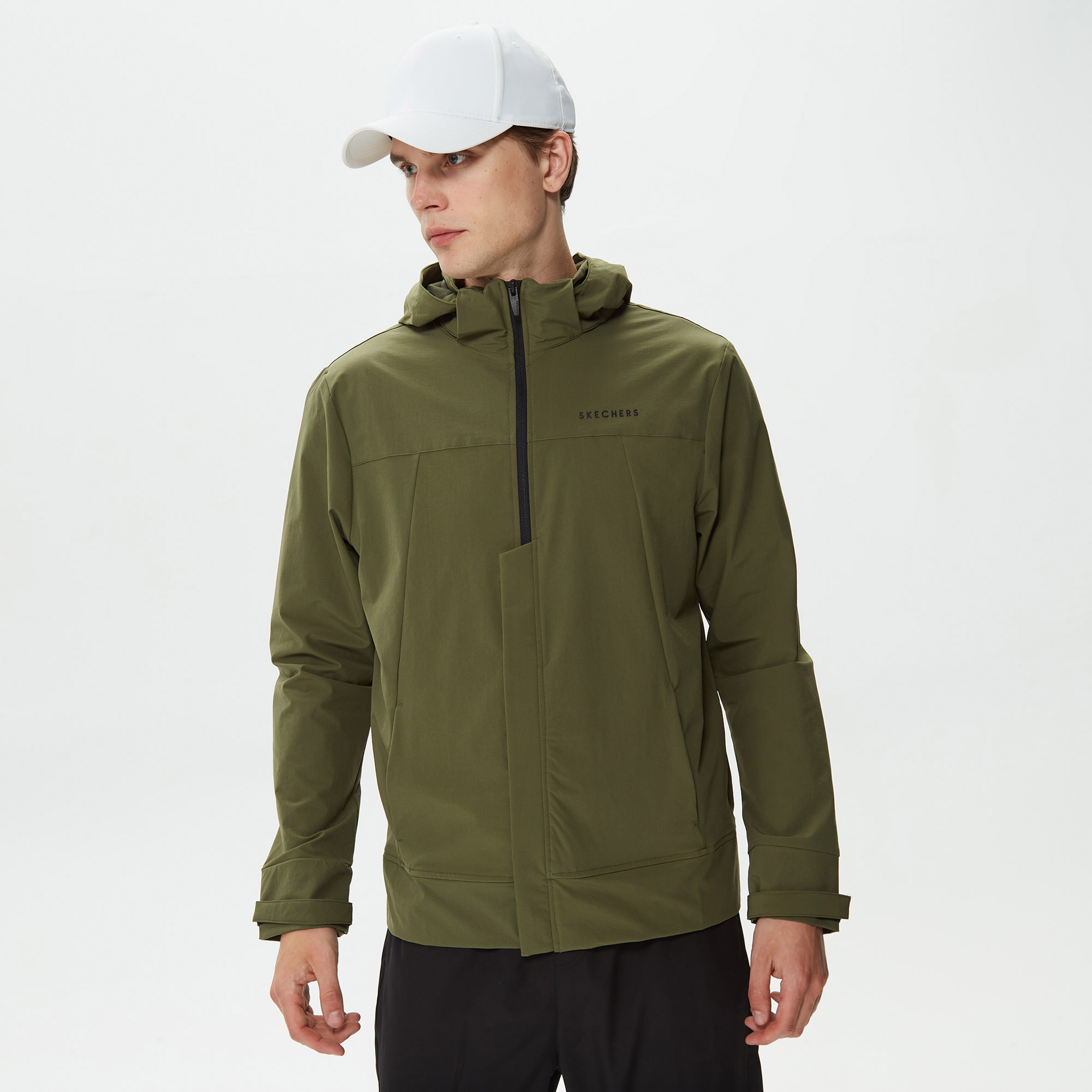 Skechers Micro Collection Mesh Detail Full Zip Erkek Haki Ceket