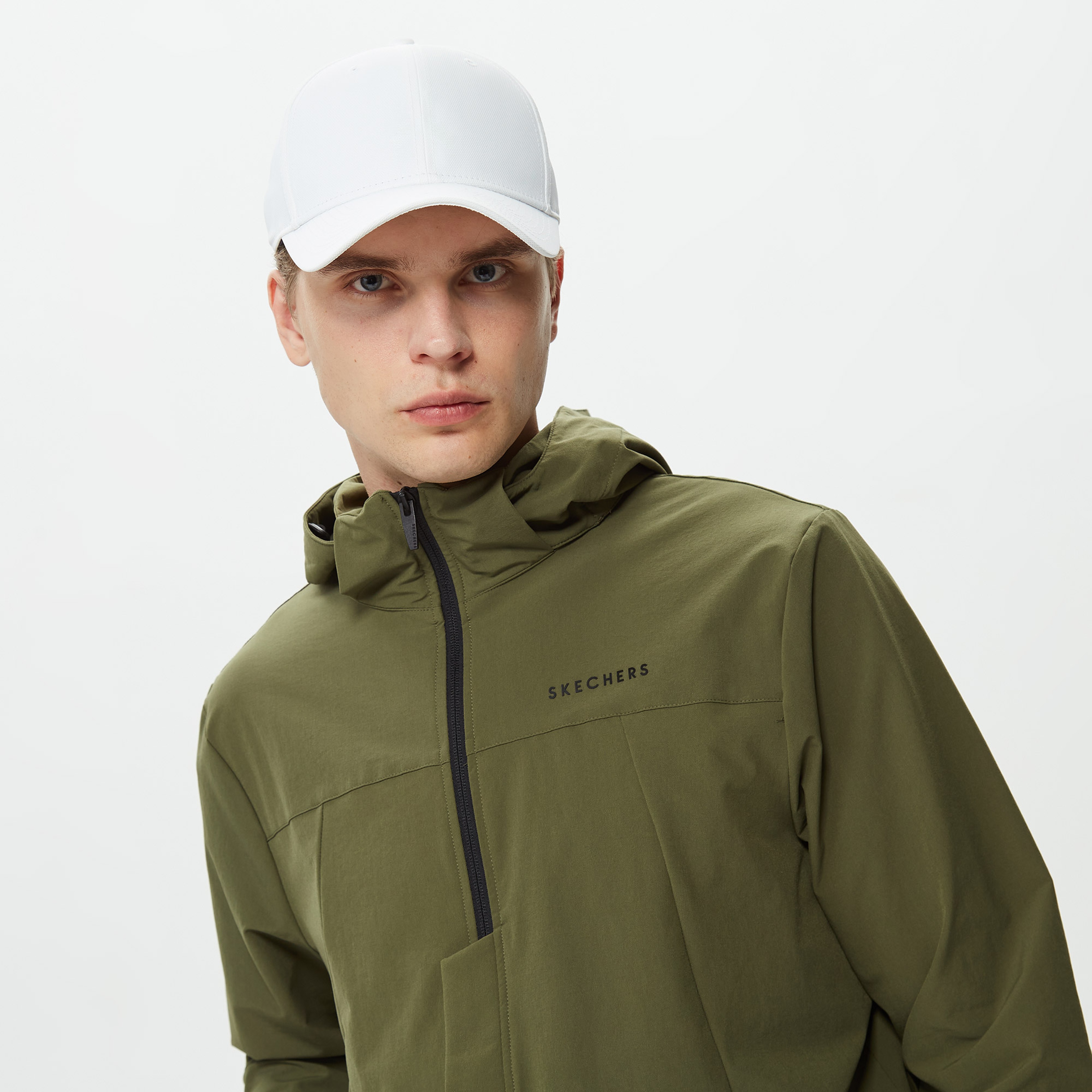 Skechers Micro Collection Mesh Detail Full Zip Erkek Haki Ceket