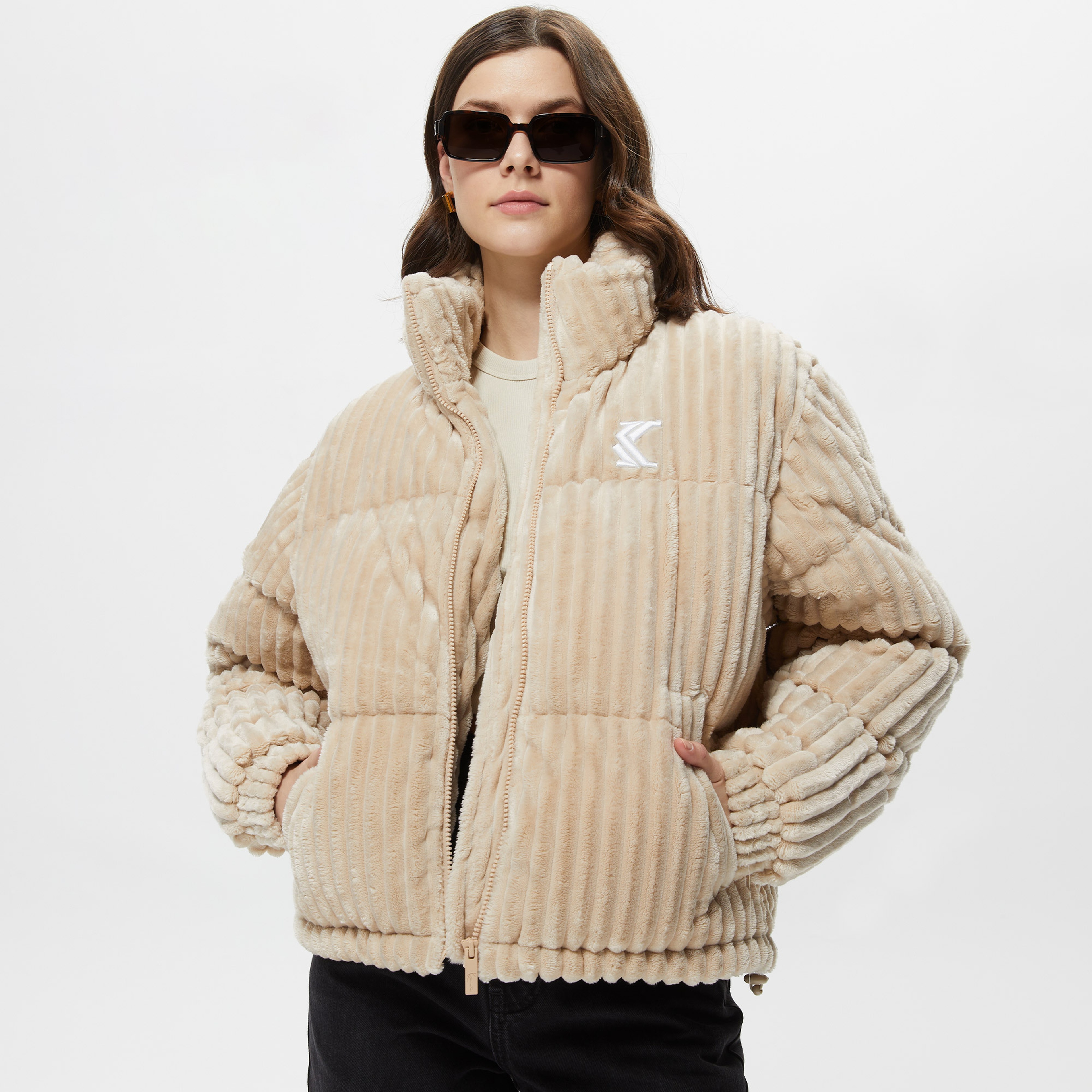 Karl Kani Fuzzy Corduroy Puffer Erkek Siyah Mont