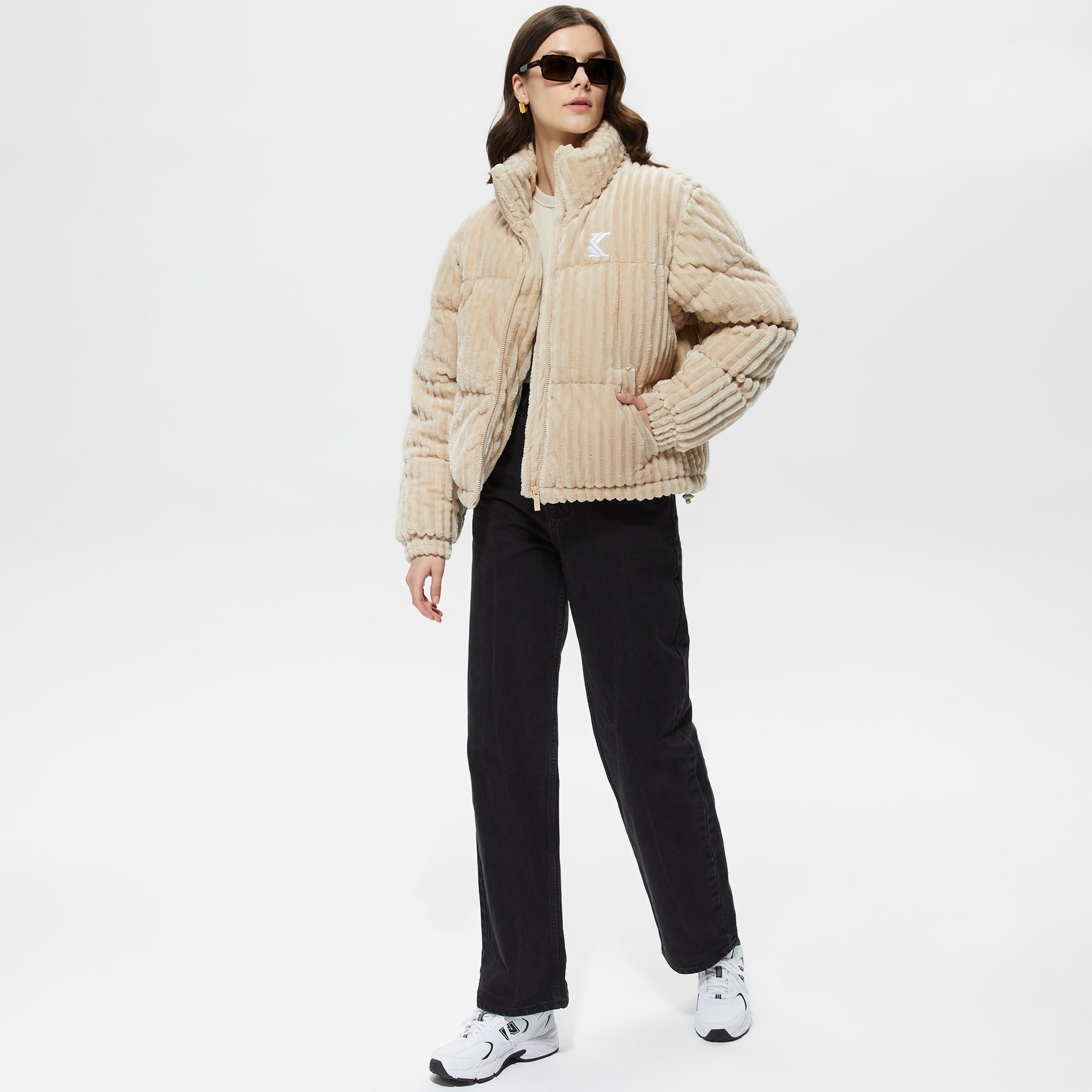 Karl Kani Fuzzy Corduroy Puffer Erkek Siyah Mont
