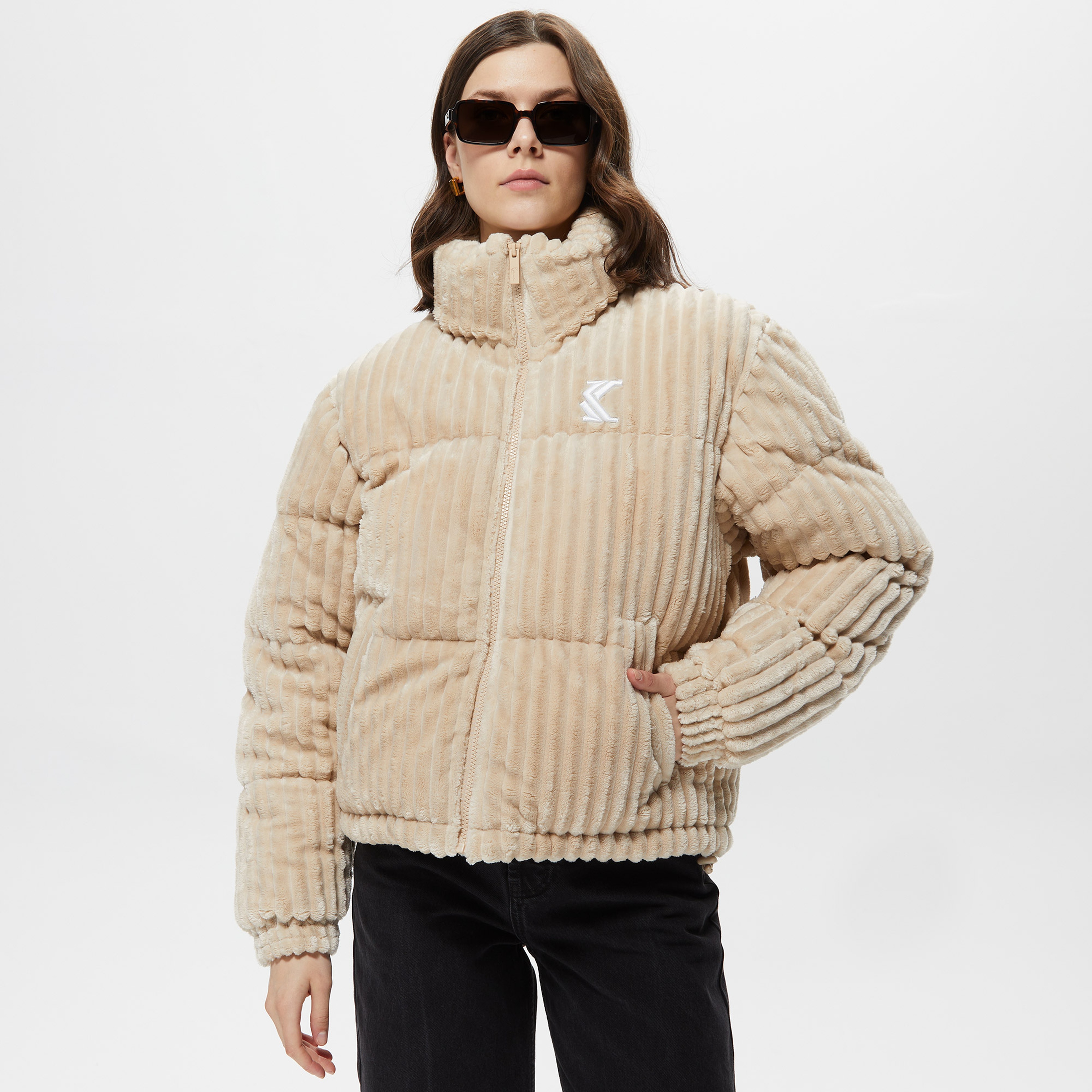 Karl Kani Fuzzy Corduroy Puffer Erkek Siyah Mont