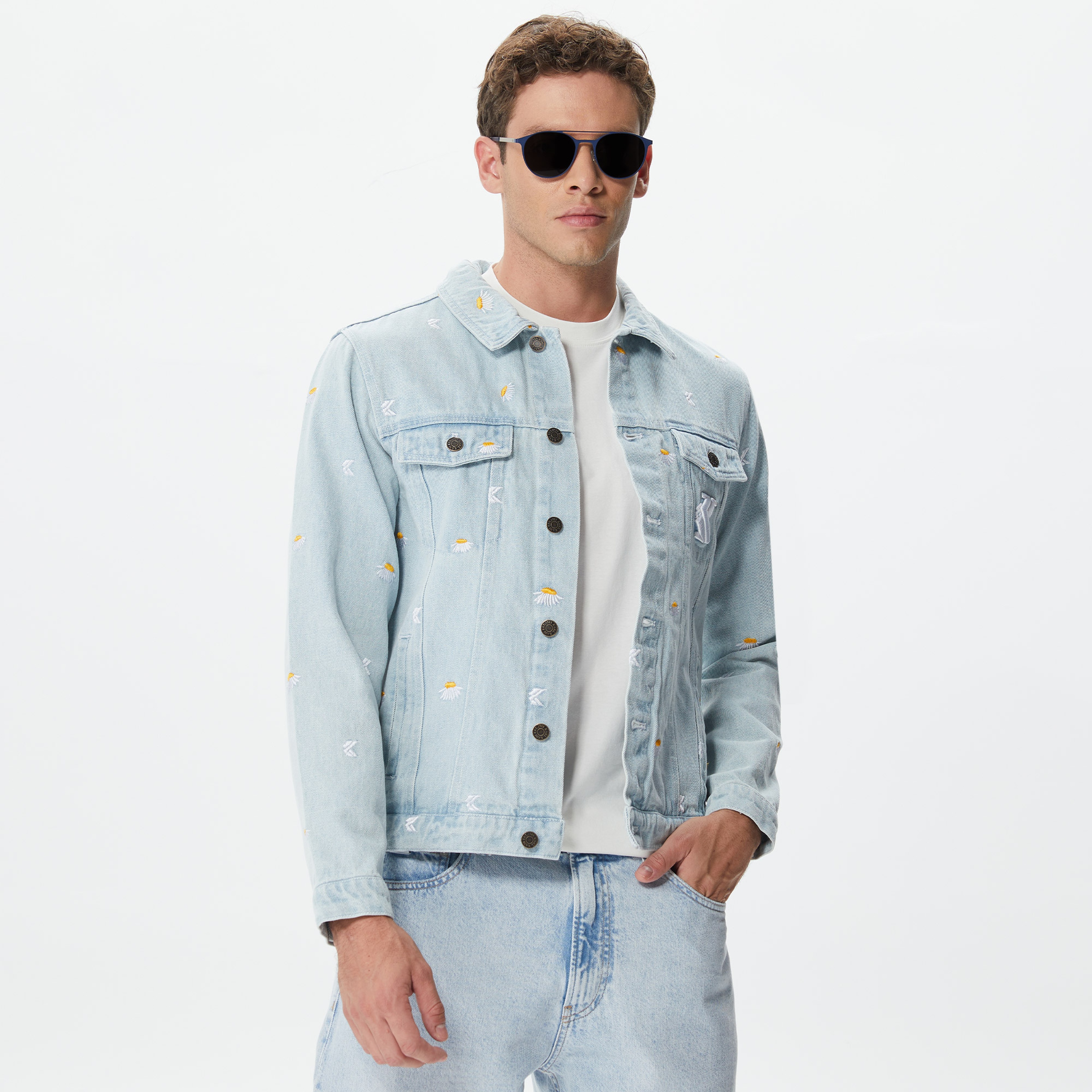 Karl Kani OG Daisy denim Trucker Erkek Mavi Ceket