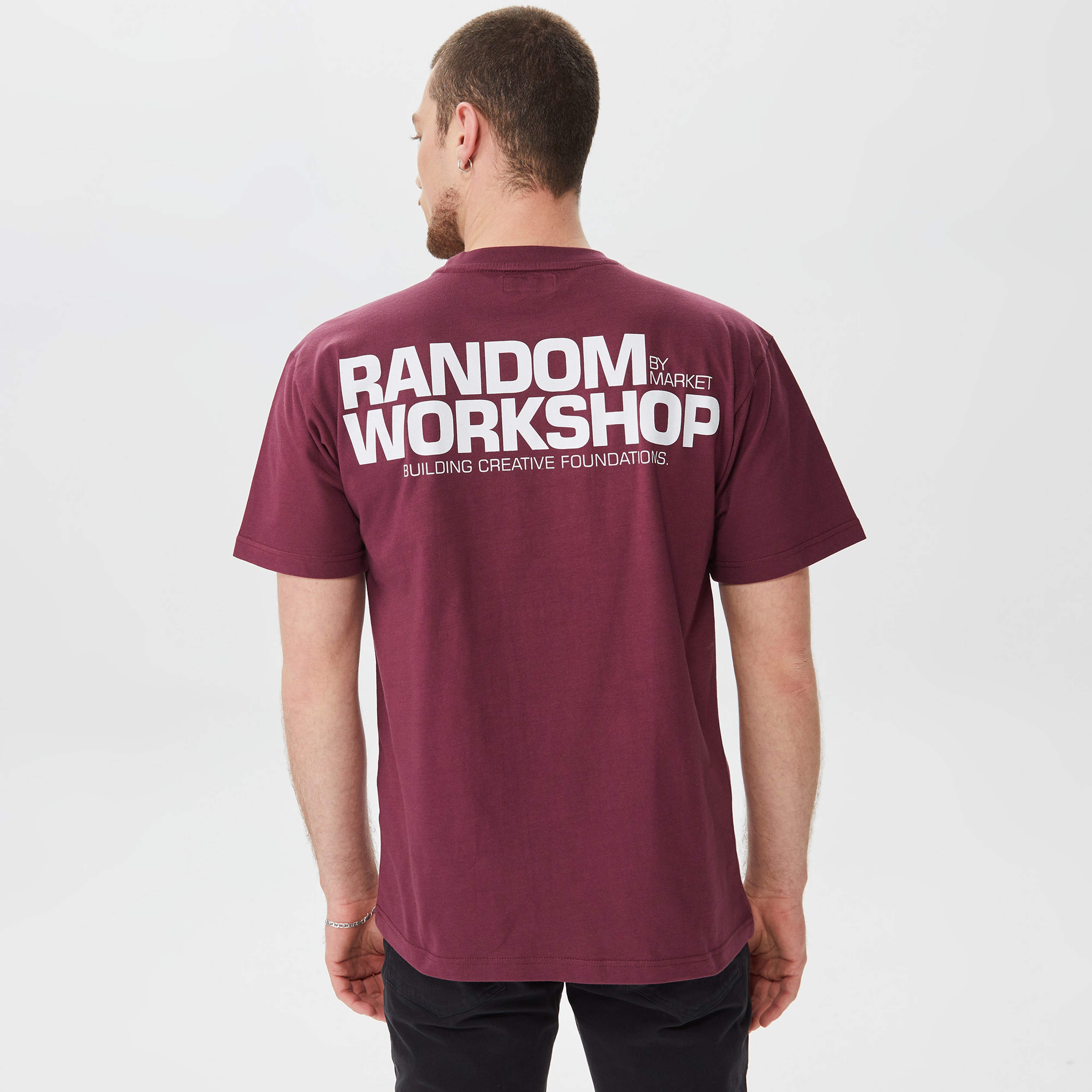 Market Workshop Bear Erkek Bordo T-Shirt
