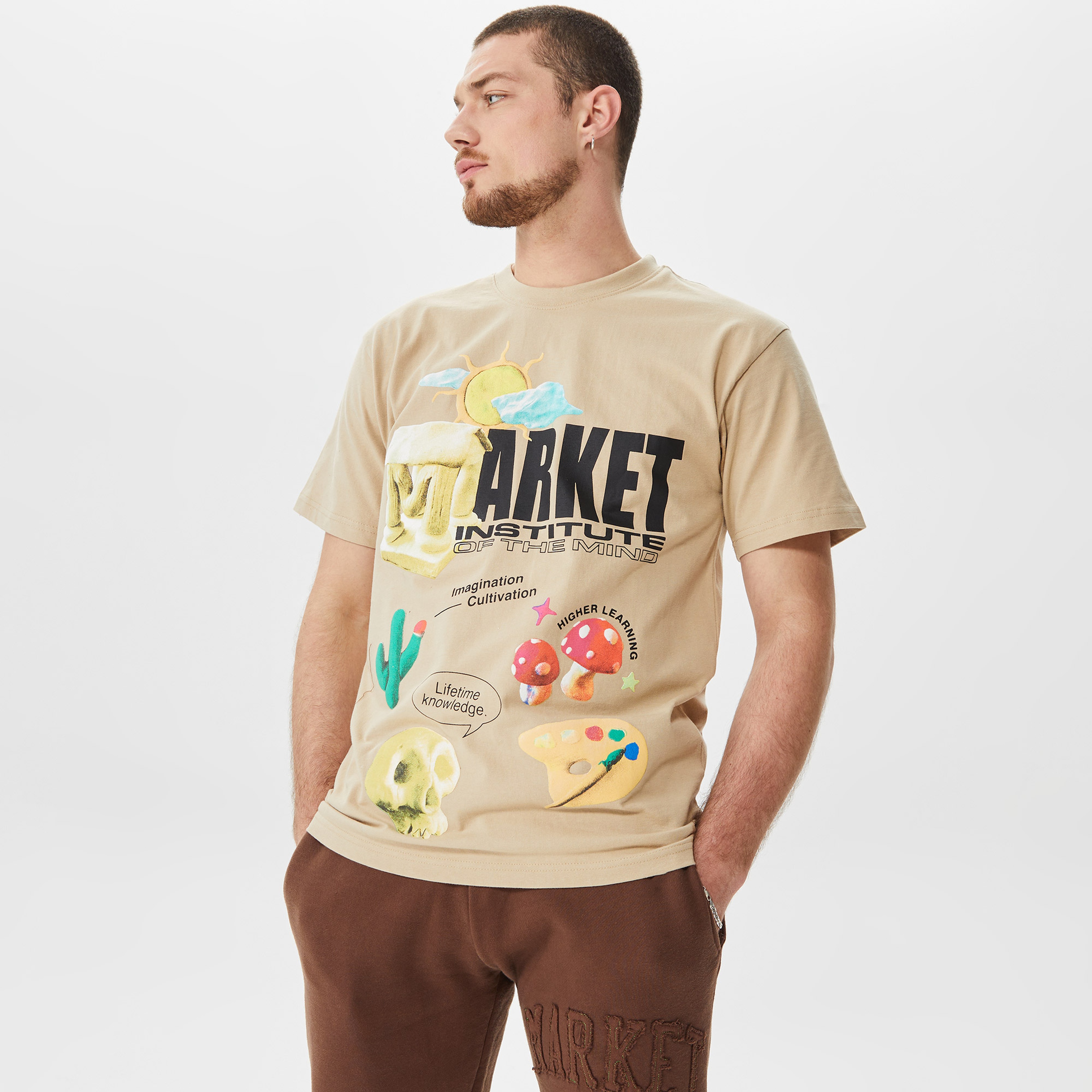 Market Institute Of The Mind Erkek Bej T-Shirt