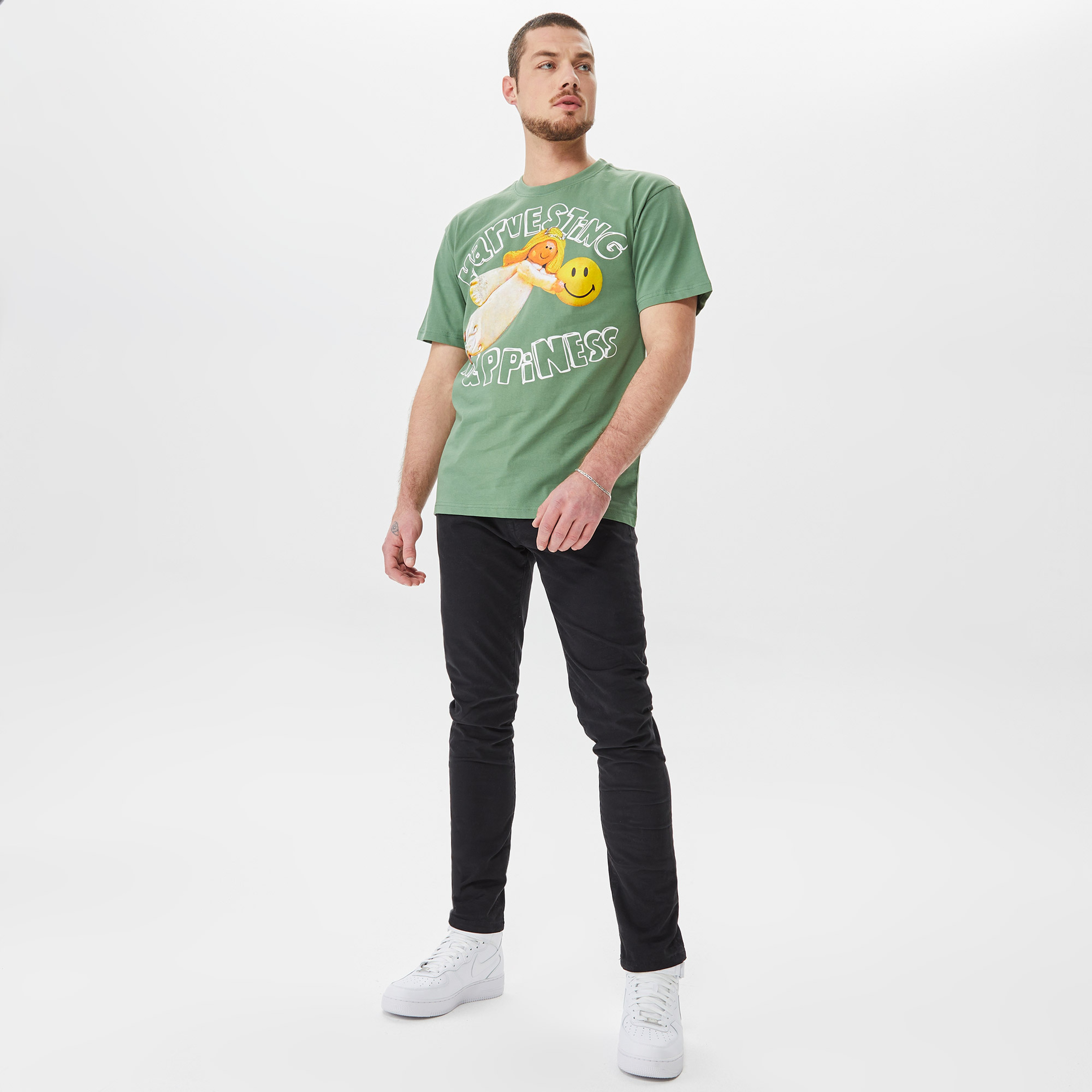 Market Smiley Angelic Erkek Yeşil T-Shirt
