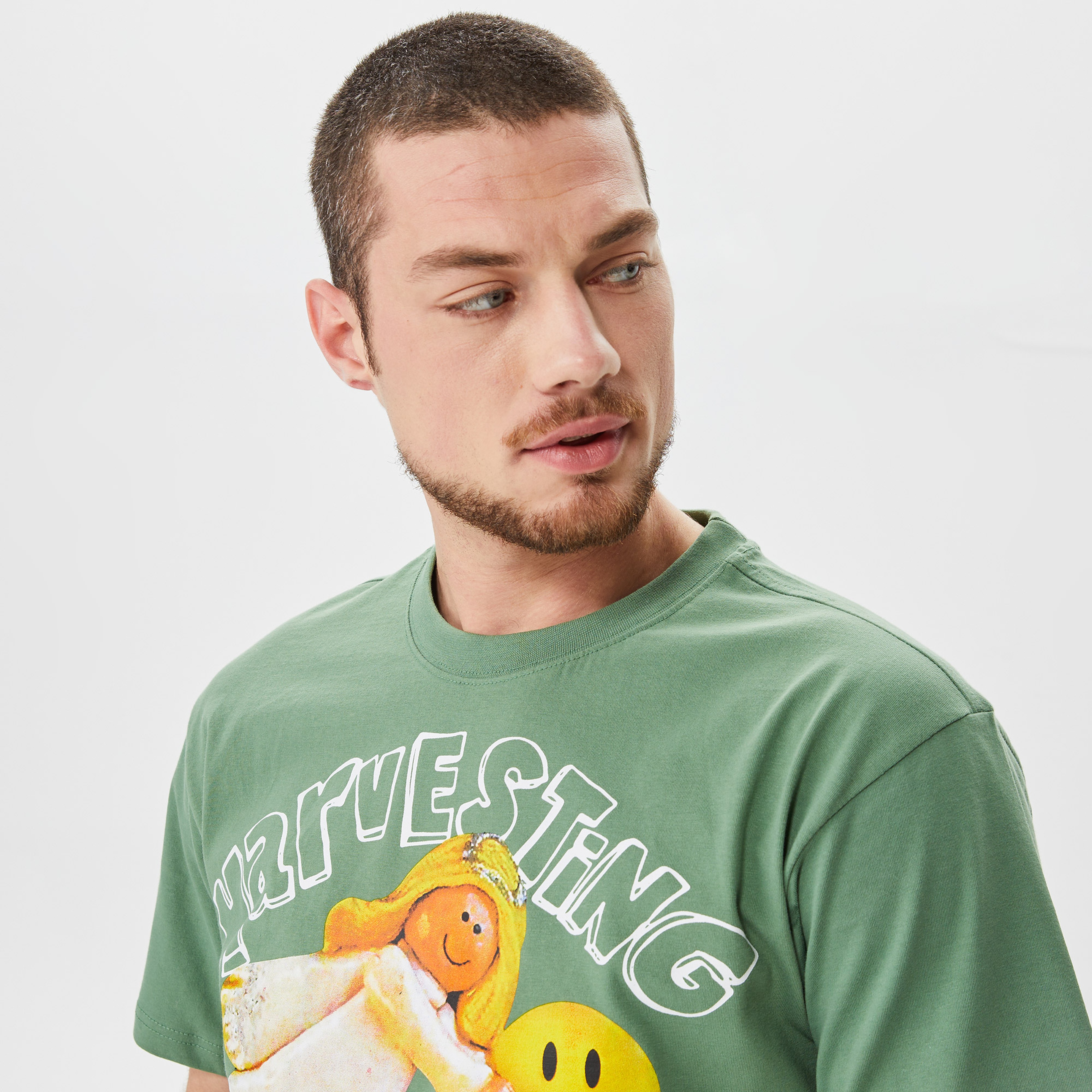 Market Smiley Angelic Erkek Yeşil T-Shirt