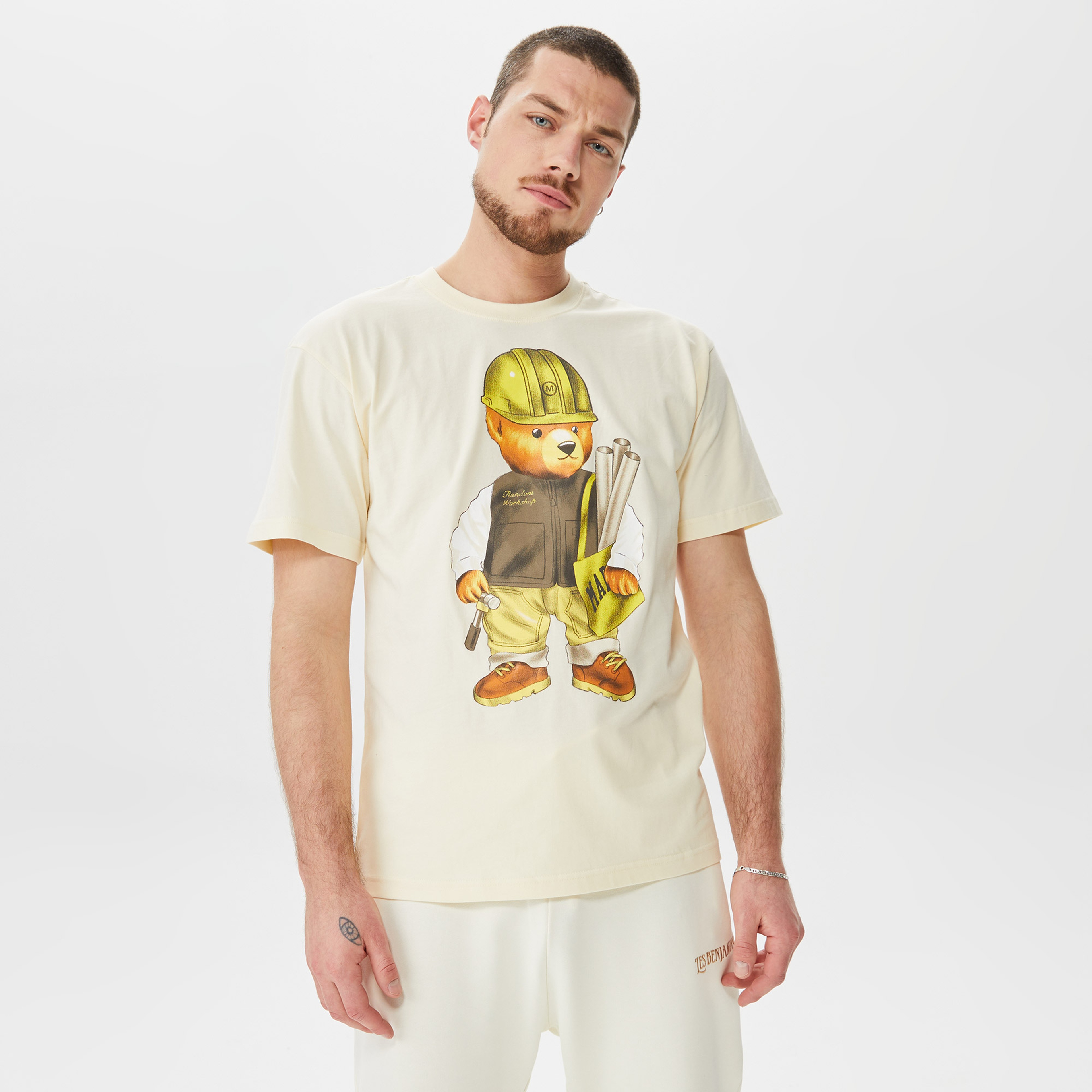 Market Workshop Bear Erkek Bej T-Shirt