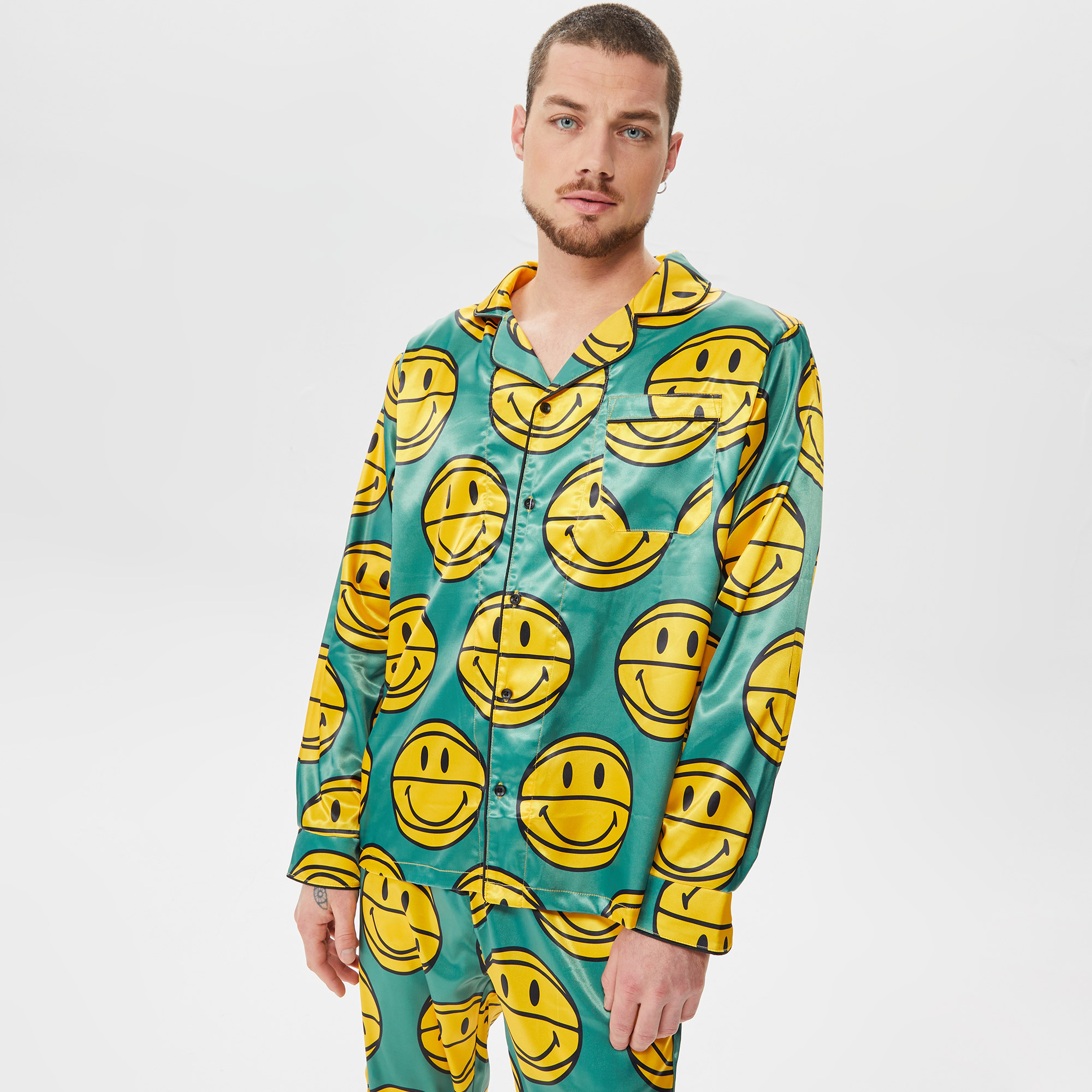 Market Smiley Basketball Pajama Set Erkek Yeşil Eşofman Altı