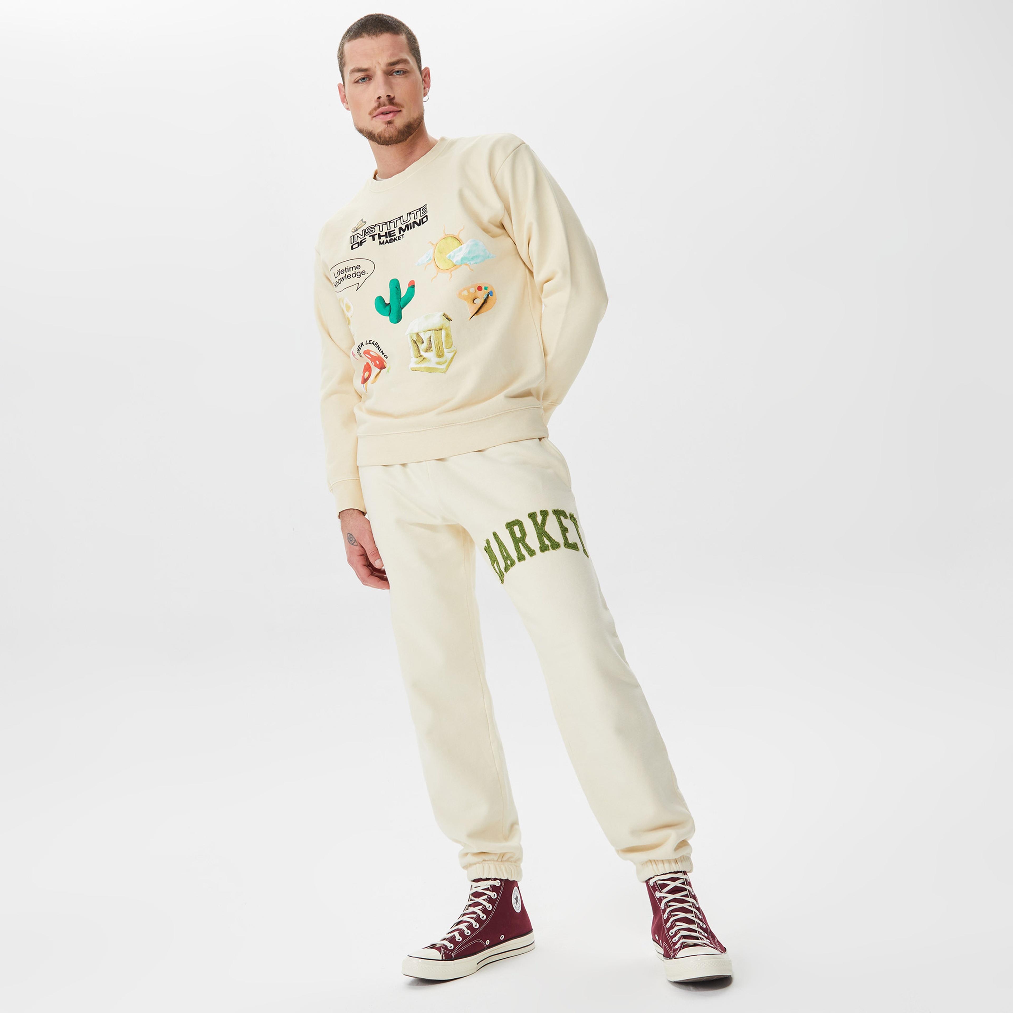 Market Institute Of The Mind Crewneck Erkek Bej Sweatshirt