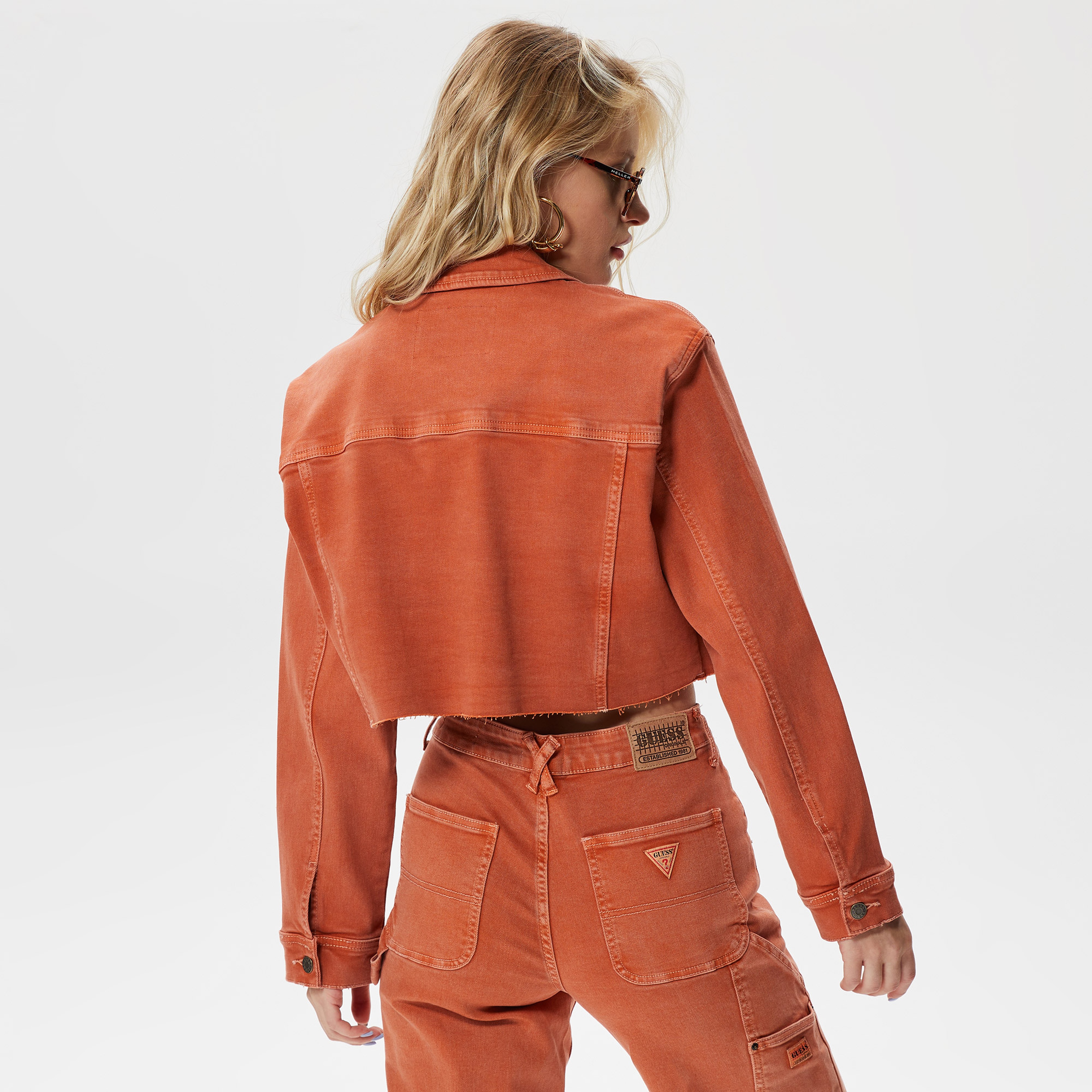 Guess Originals Sade Denim Kadın Turuncu Ceket
