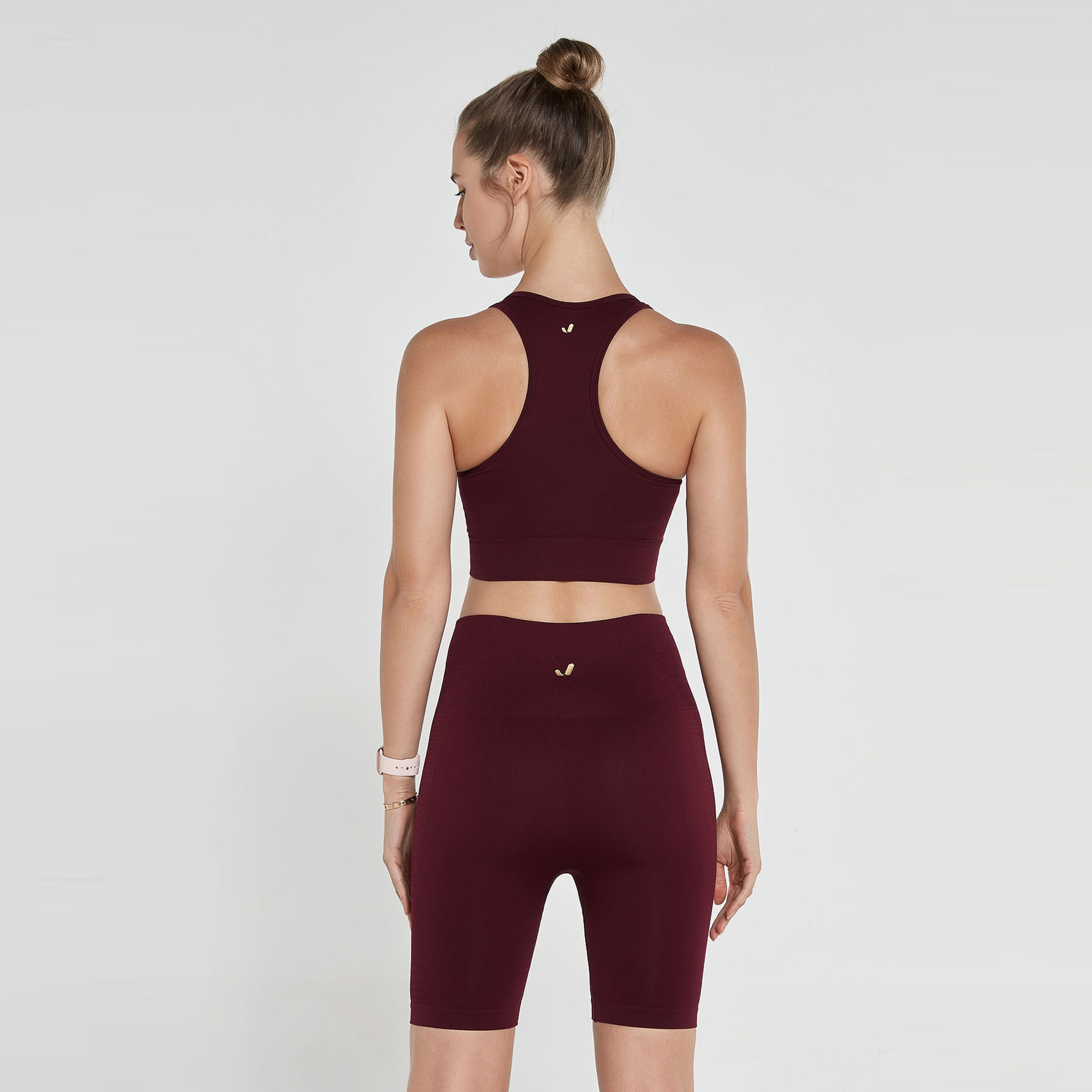 Jerf Gela Çift Katlı Kompress Kadın Bordo Sport Bra