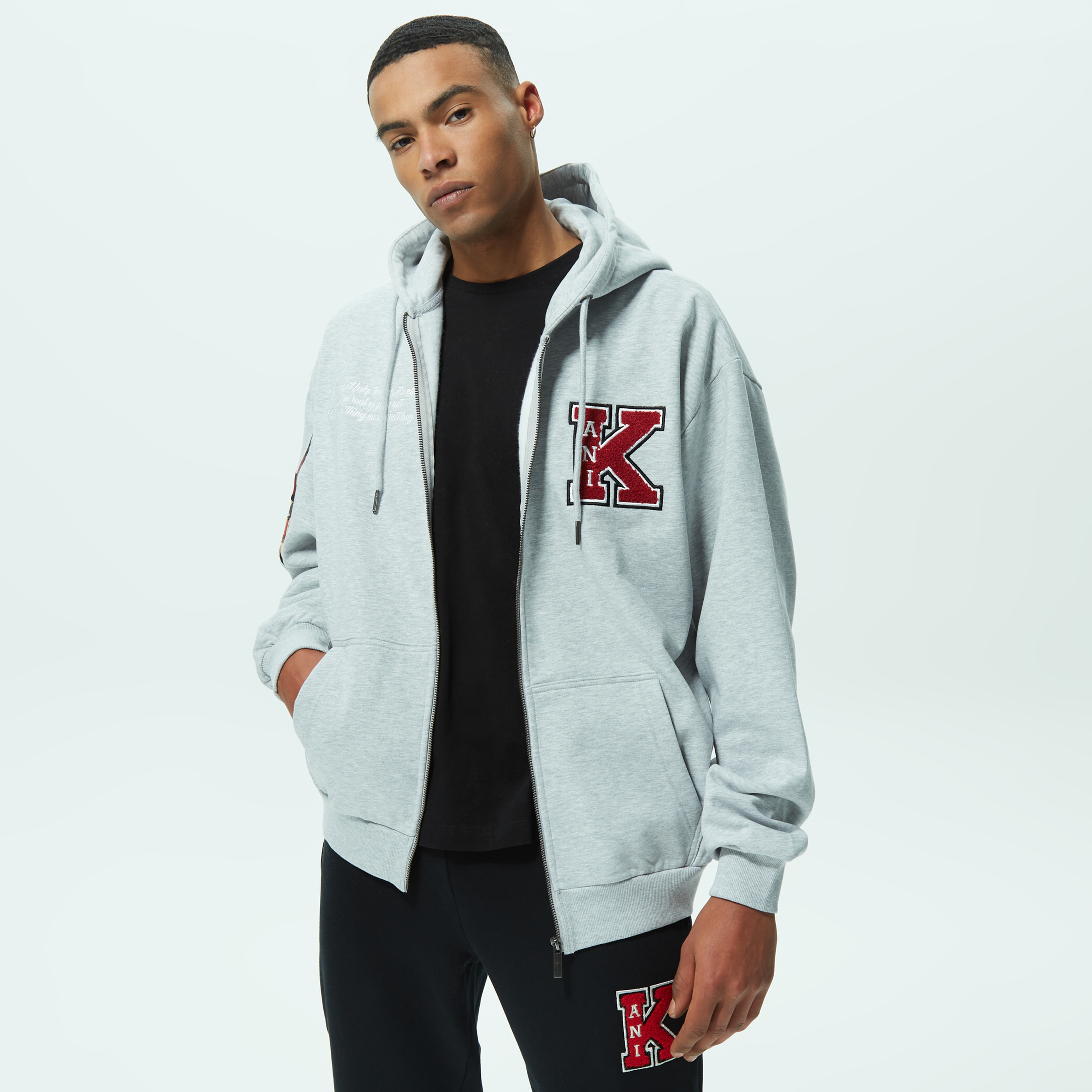 Karl Kani Kk Retro Patch Os Full Zip Erkek Yeşil Eşofman Üstü