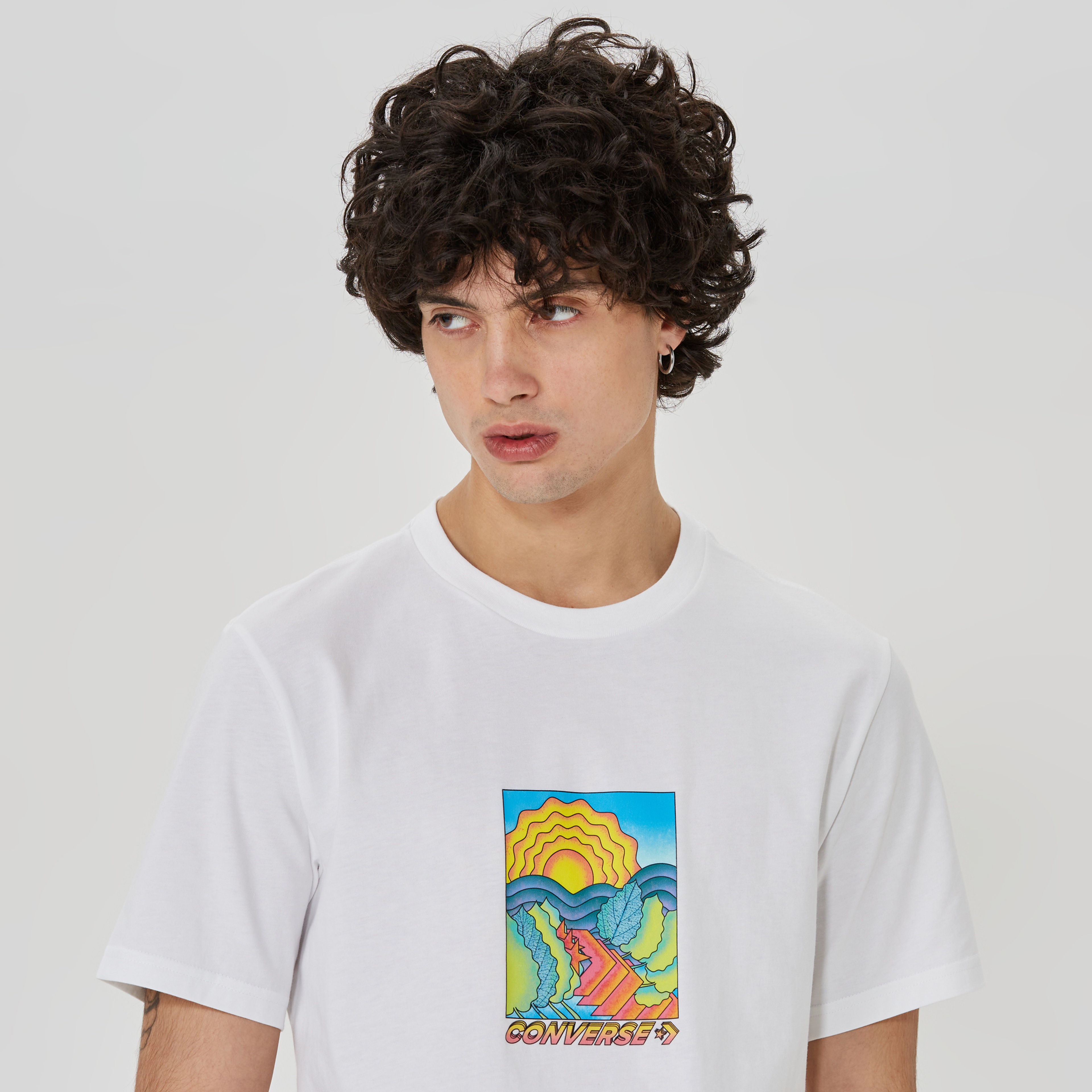 Converse Layers Of Earth  Erkek Beyaz T-Shirt