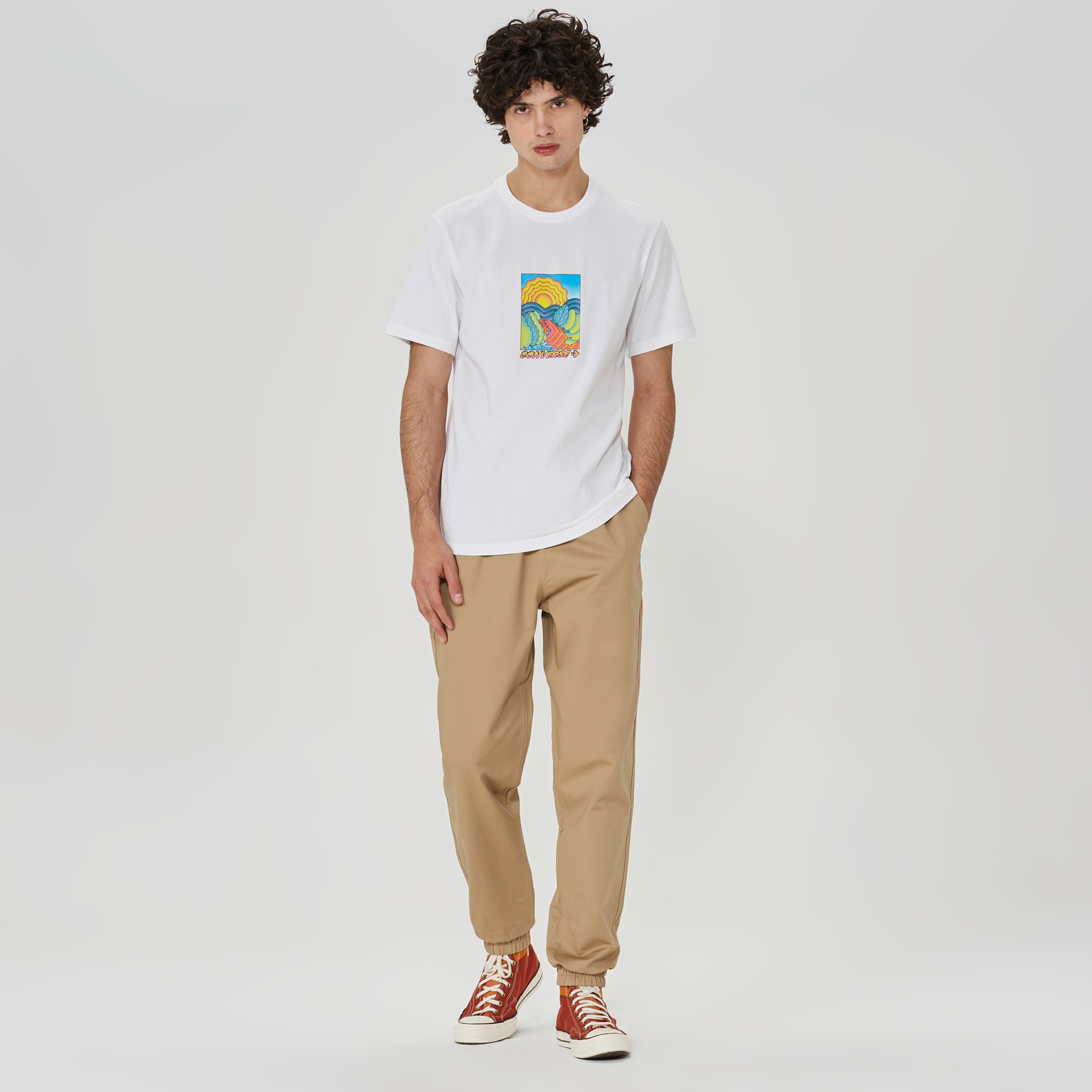 Converse Layers Of Earth  Erkek Beyaz T-Shirt