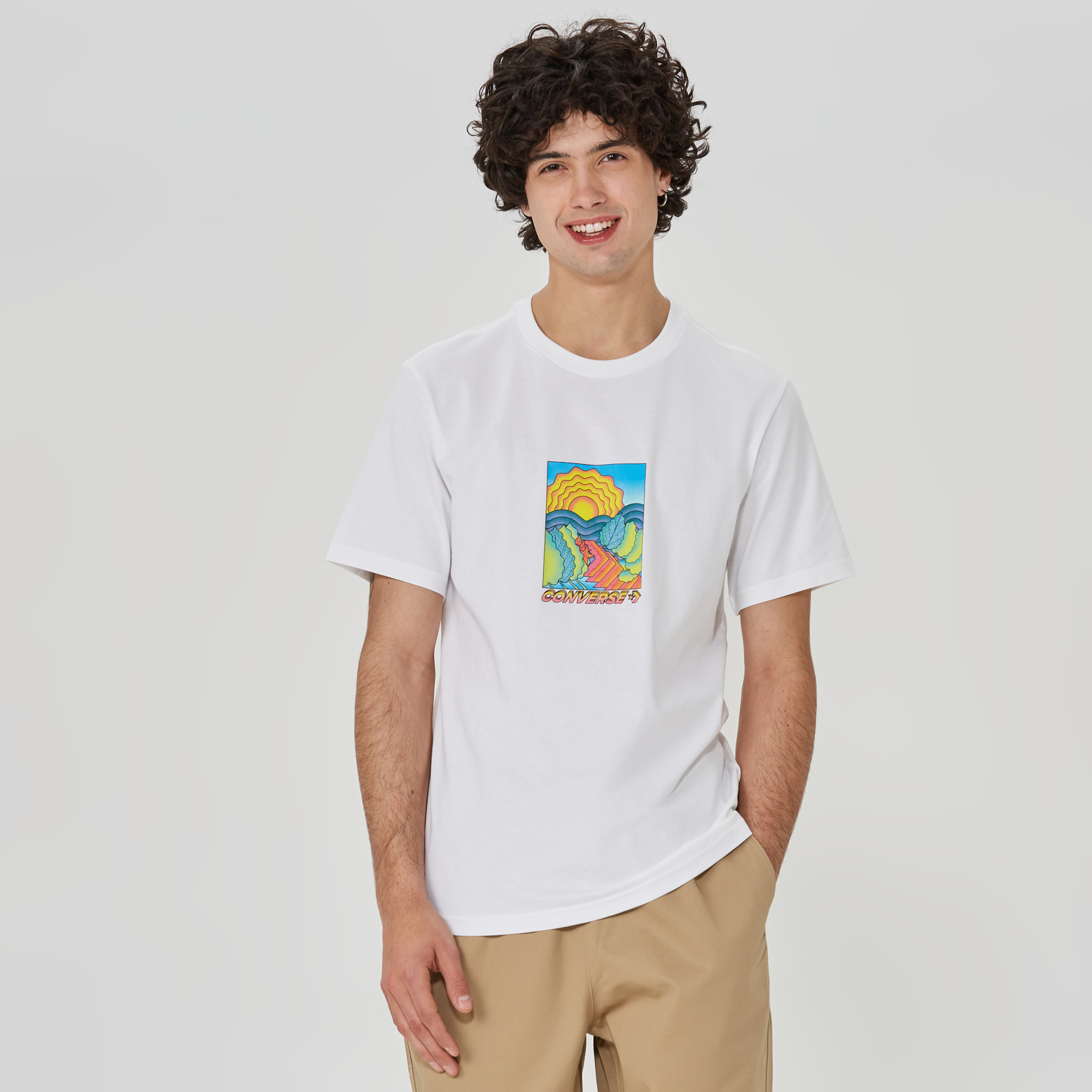 Converse Layers Of Earth  Erkek Beyaz T-Shirt