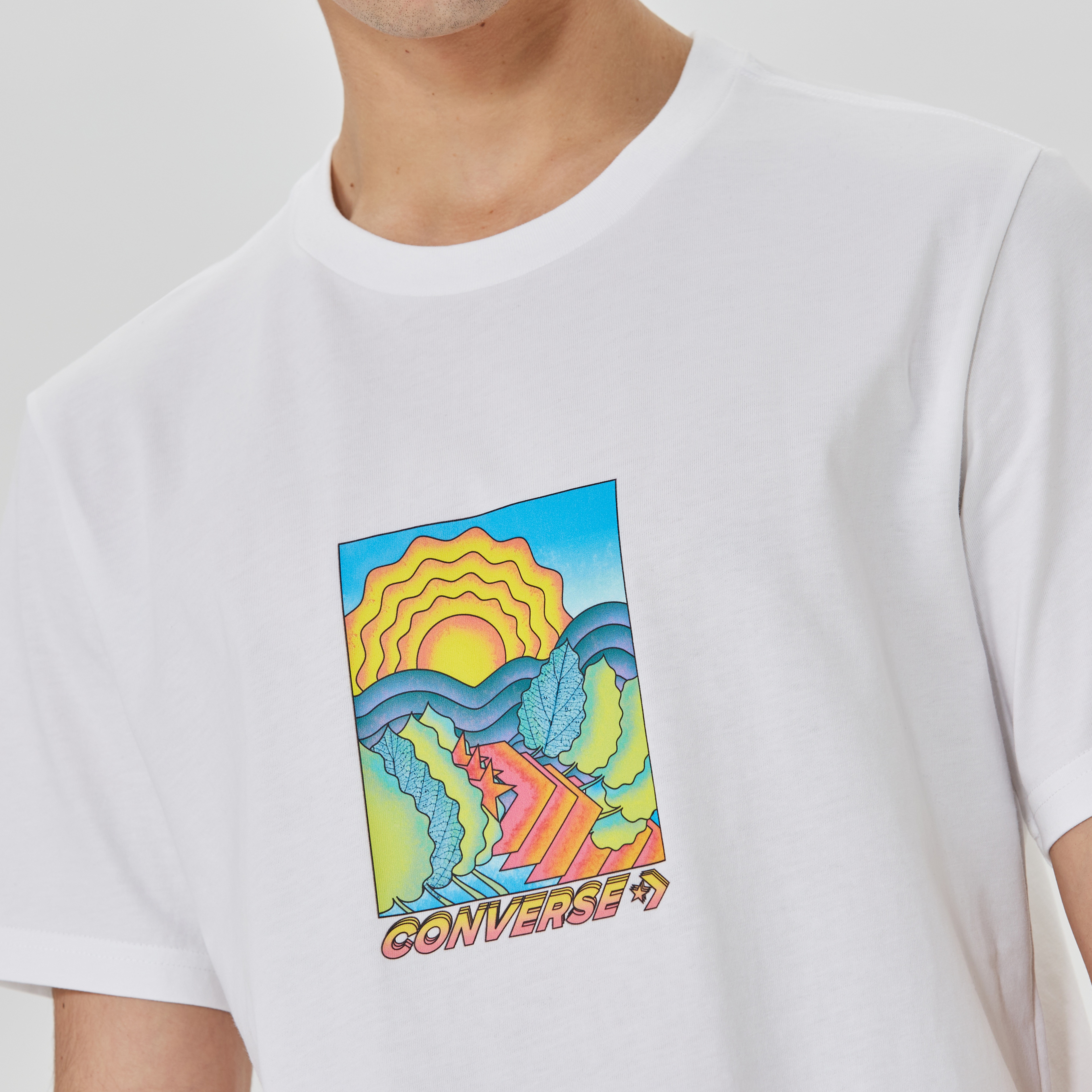 Converse Layers Of Earth  Erkek Beyaz T-Shirt