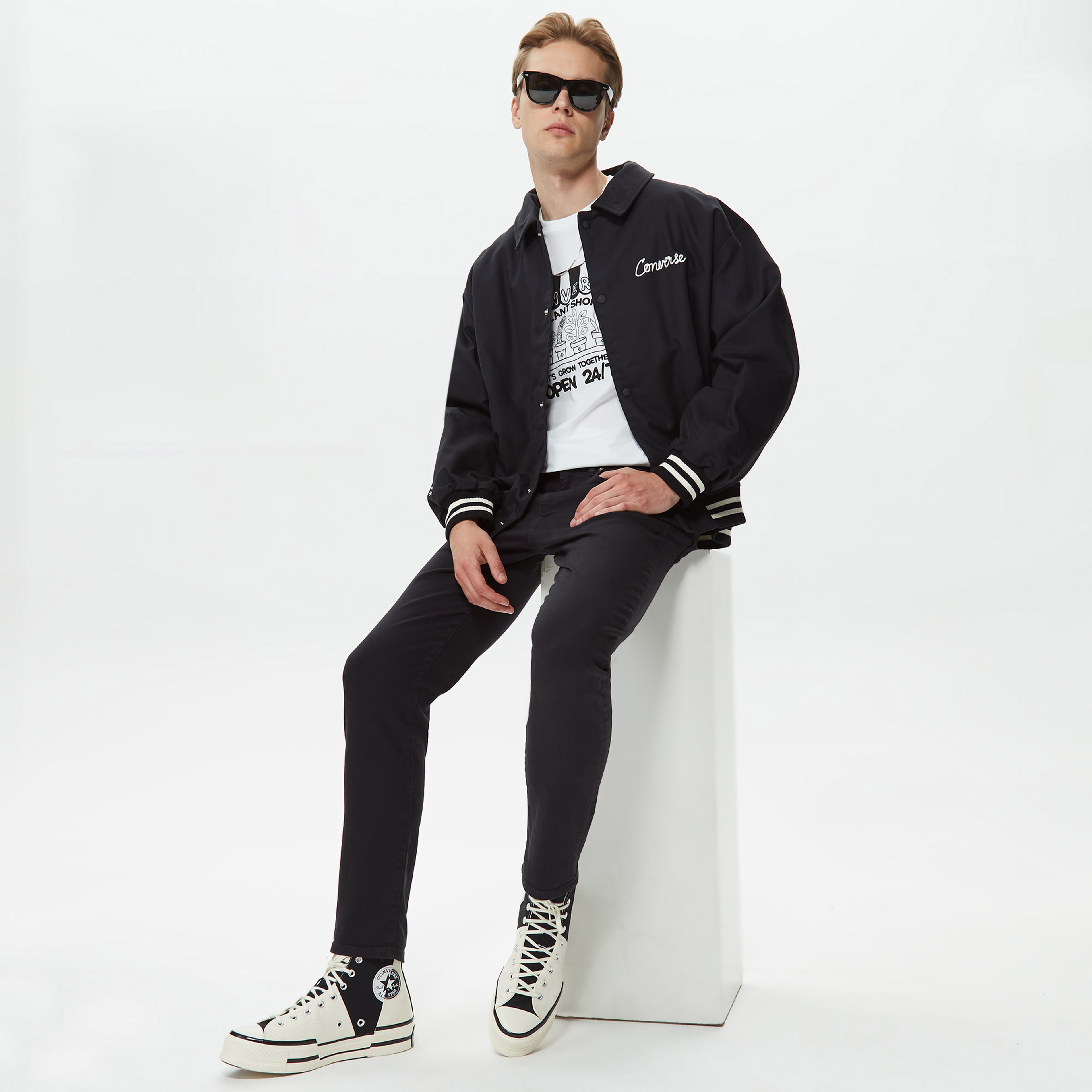 Converse Varsity Padded Bomber Erkek Siyah Ceket