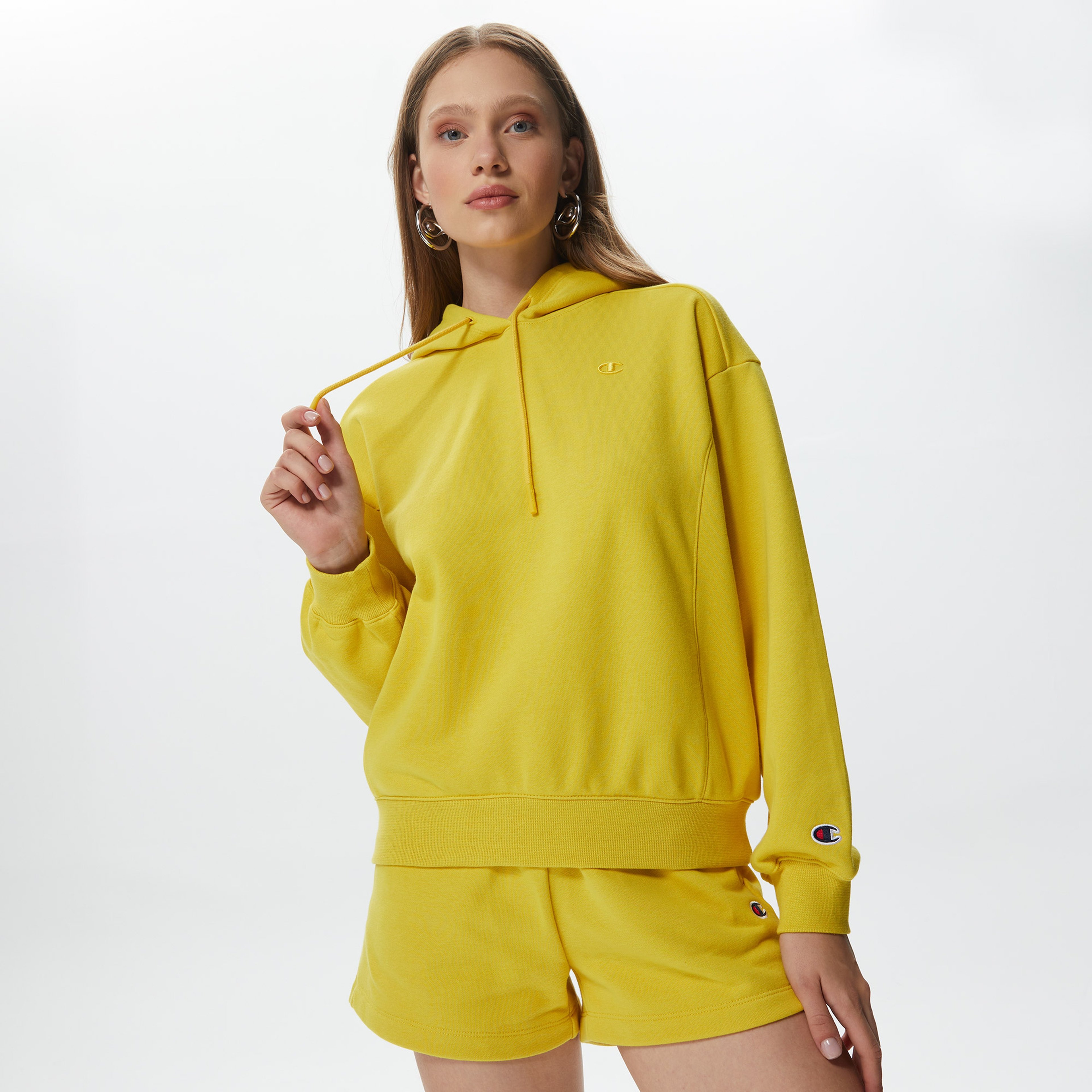 Champion Classic Kadın Sarı Hoodie